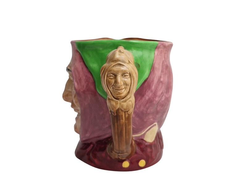 Touchstone Court Jester Pitcher by Royal Doulton, Vintage Majolica Figural Jug image 7