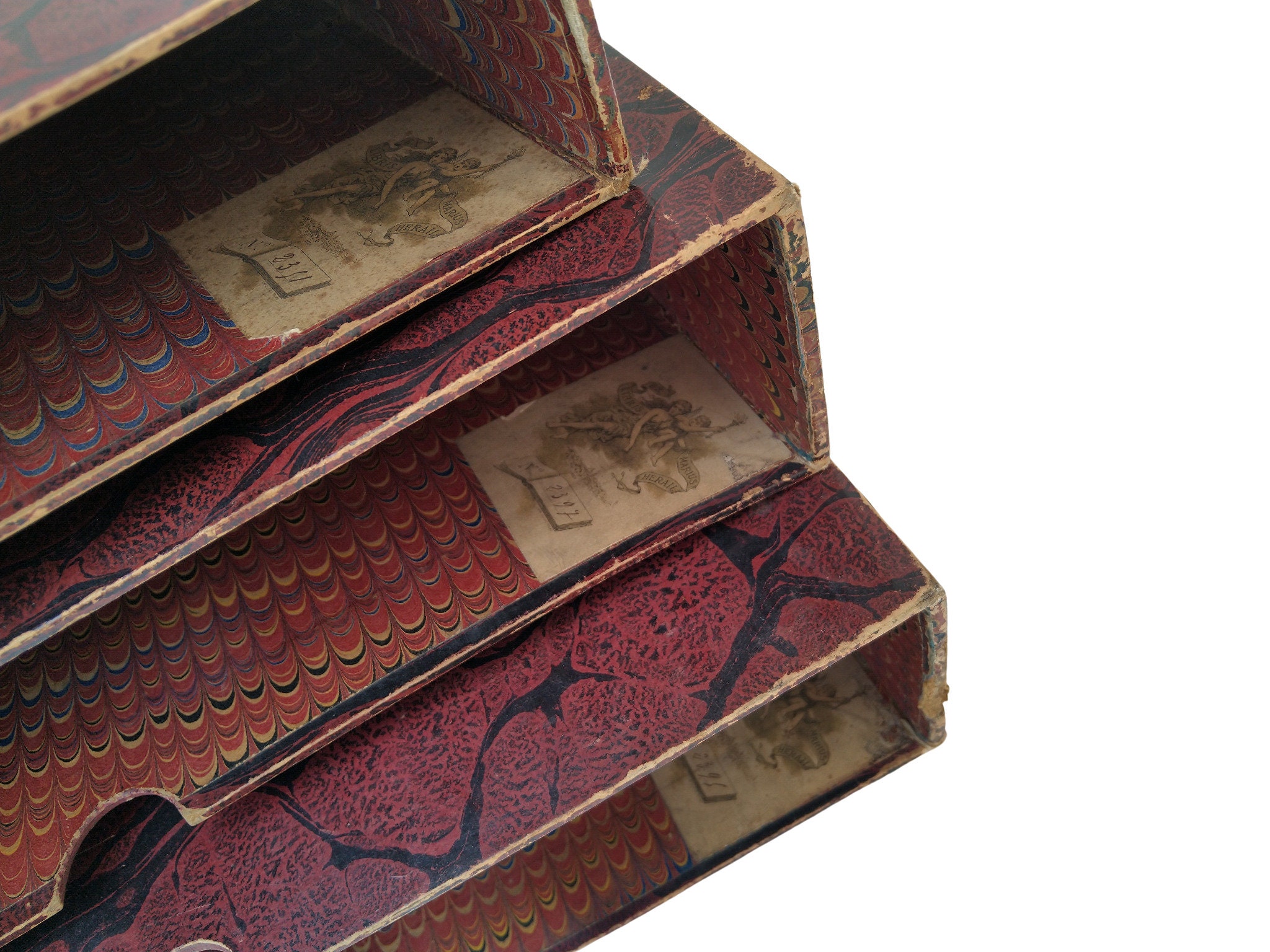 Antique Secret Book Safe Boxes, Set of 3, Large French Trompe L'Oeil