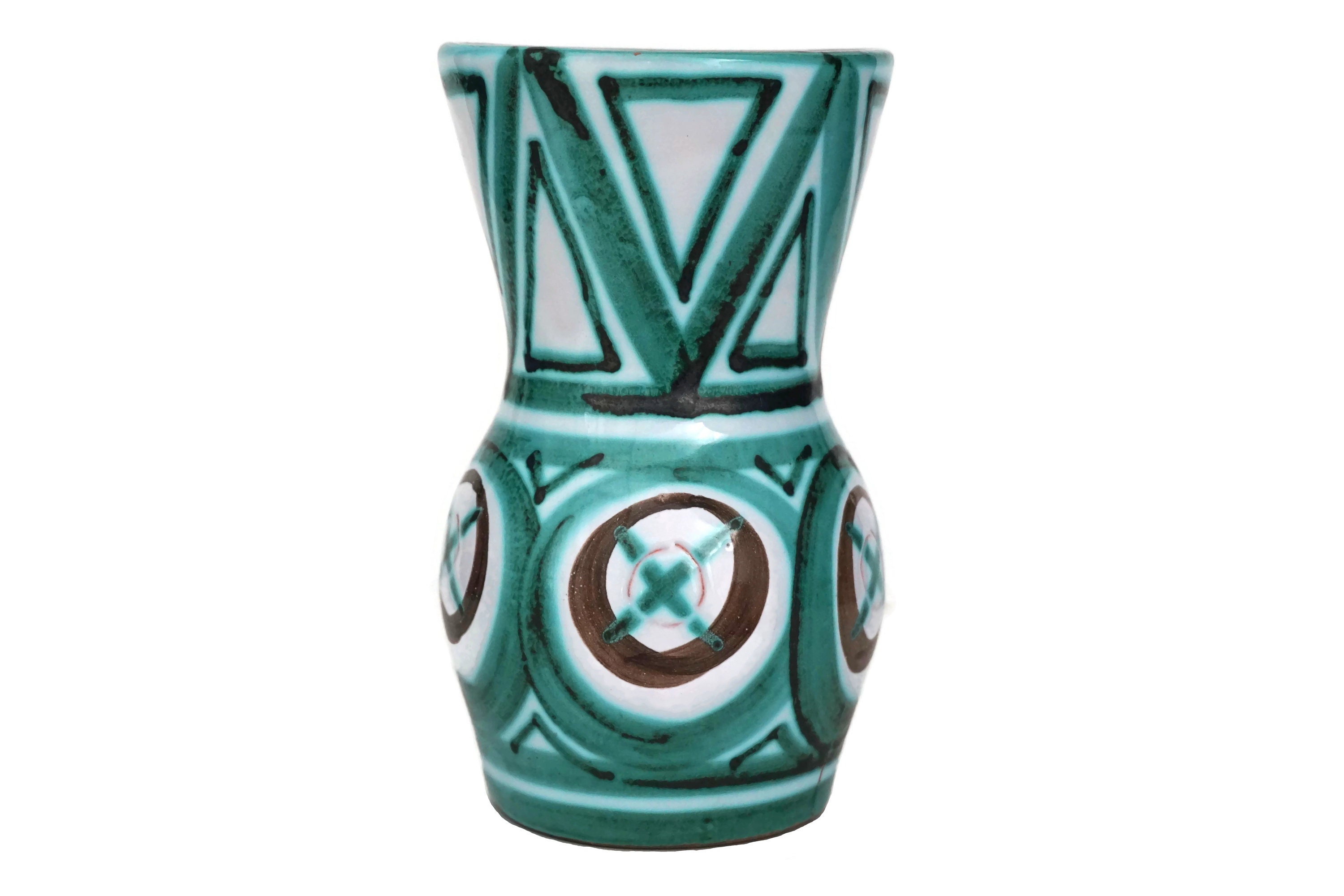 Robert Picault Vallauris Pottery Vase, Mid Century Art Studio Ceramic