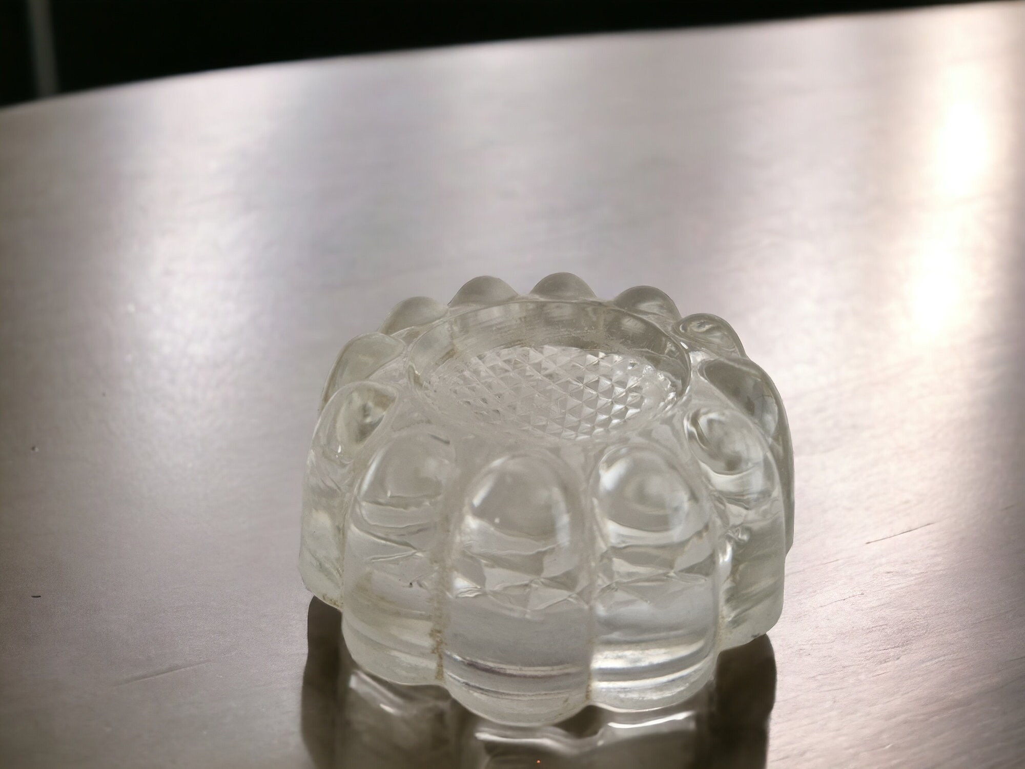 French Antique Glass Furniture Coasters, Large Table Leg Carpet Protectors