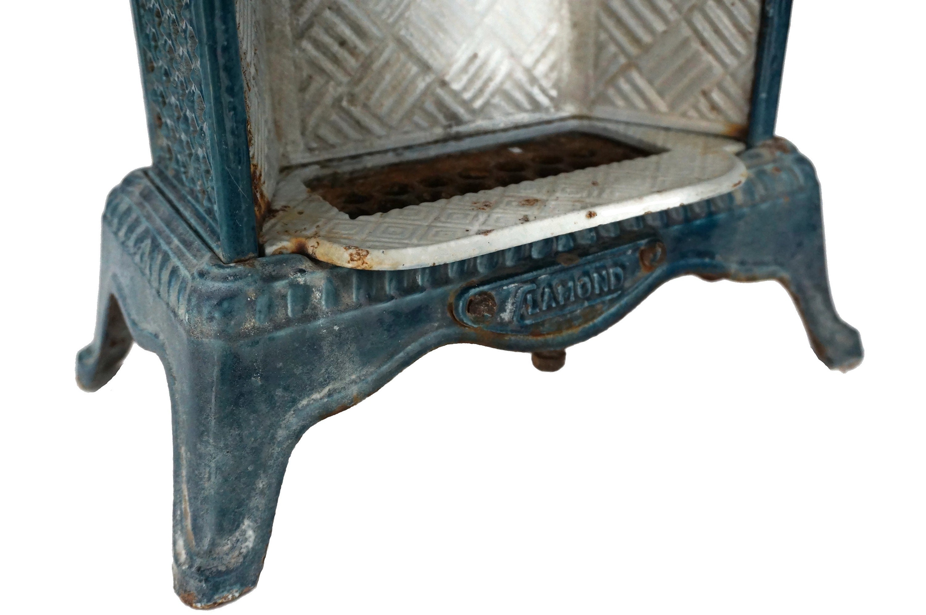 French Antique Enamel Radiator Heater by Clamond, Cast Iron