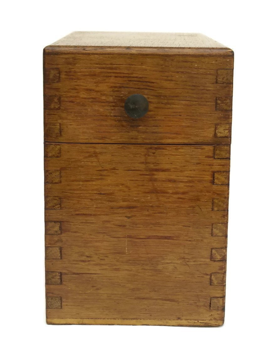 Antique Wood Filing Box.