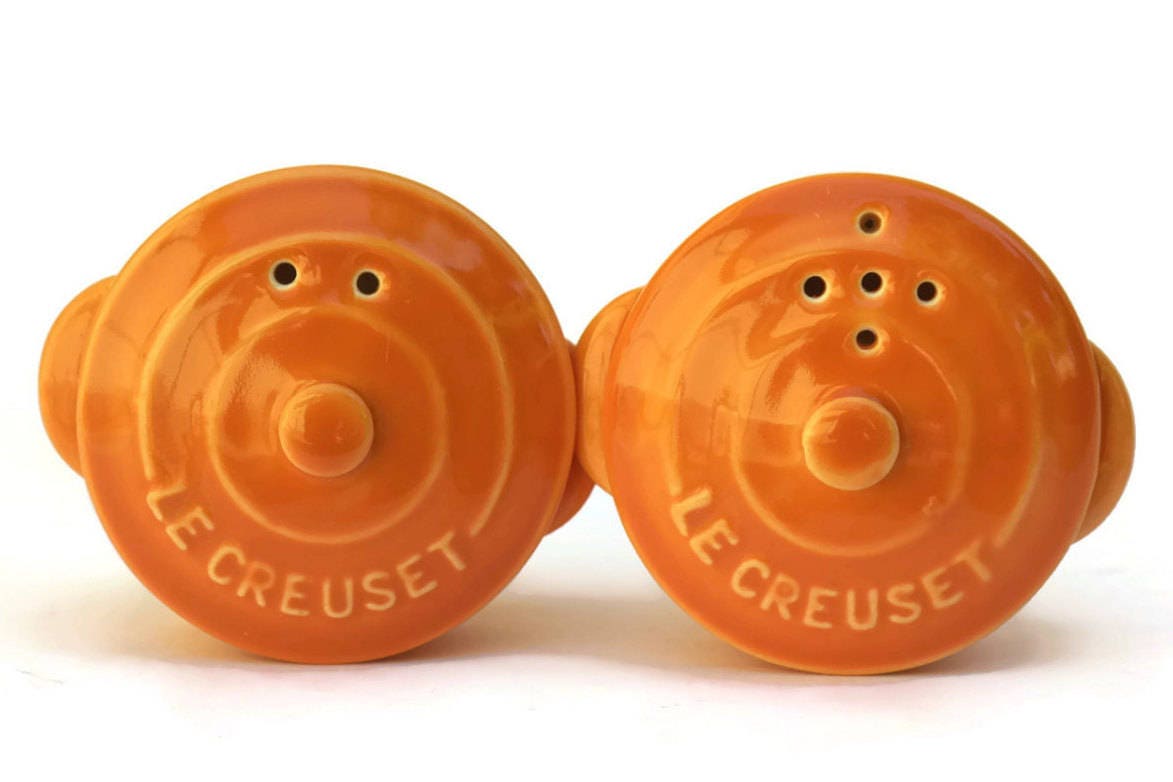 Vintage Orange Le Creuset Salt and Pepper Shakers.
