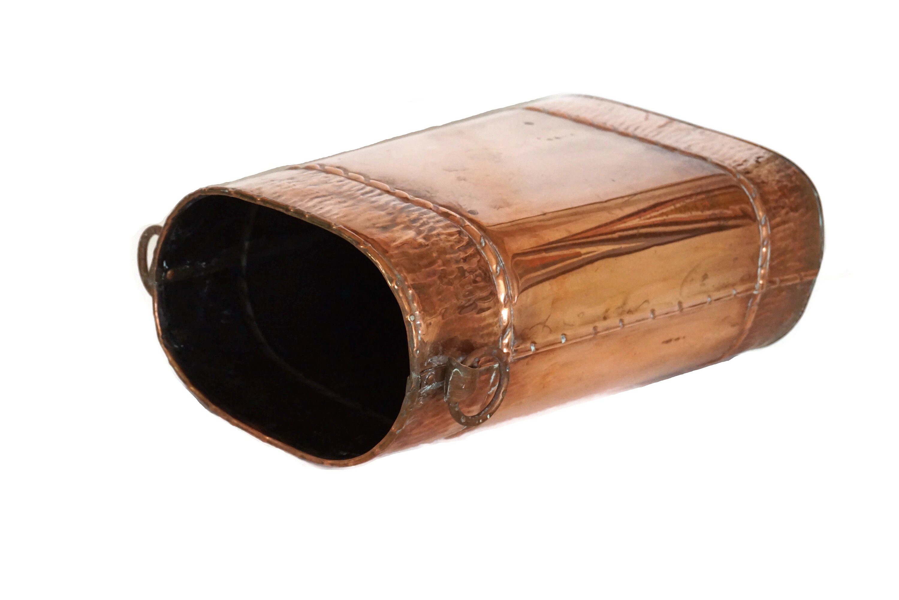 Antique French Copper Umbrella Stand & Walking Stick Holder, Entryway