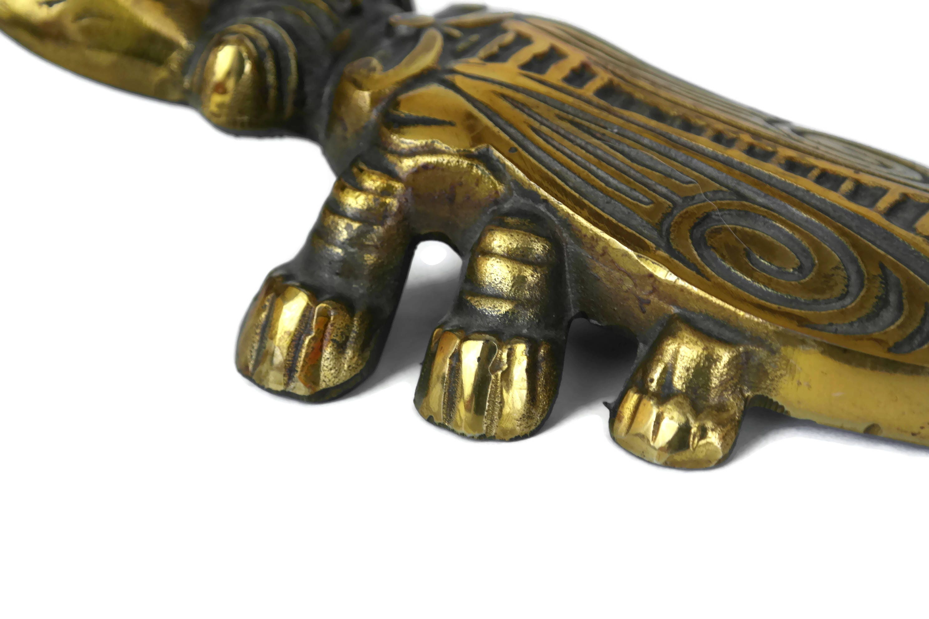 Beetle Boot Jack. French Vintage Boot Pull Remover. Cast Brass Scarab