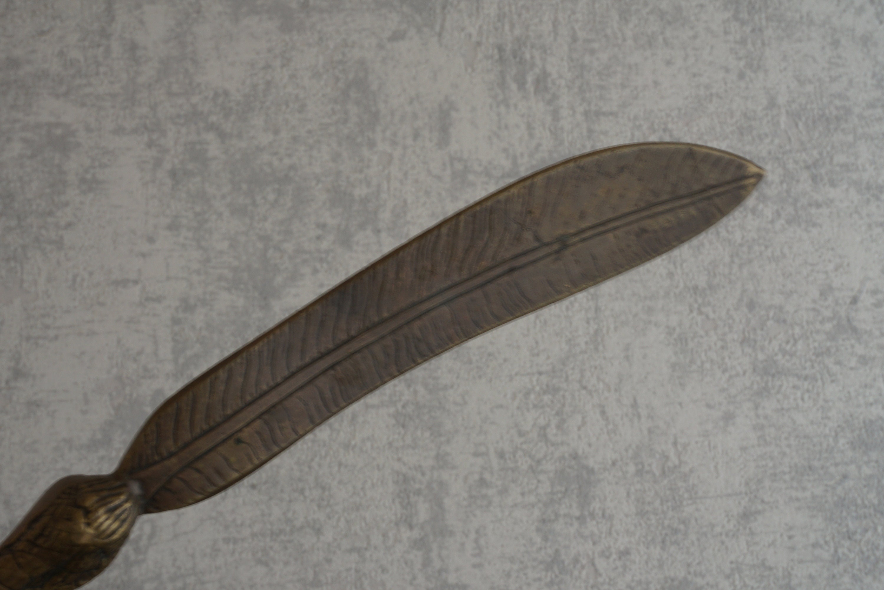 RESERVED for Michael. Eagle Claw and Feather Brass Letter Opener