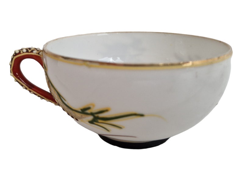 1950s Japanese Moriage Porcelain Gold Dragon Ware Teacup