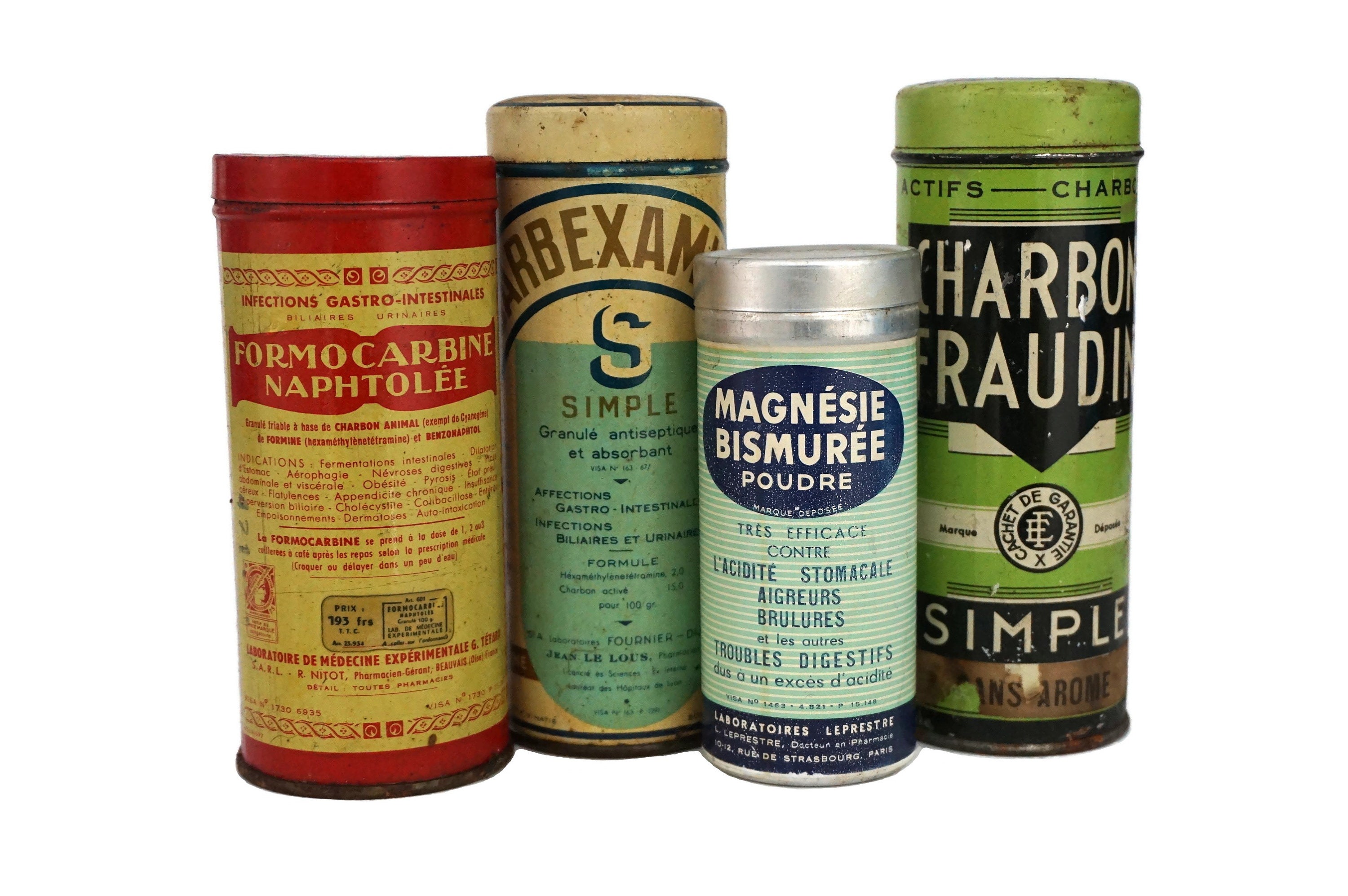 4 vintage medical tins vintage tins Jars & Containers Kitchen Storage