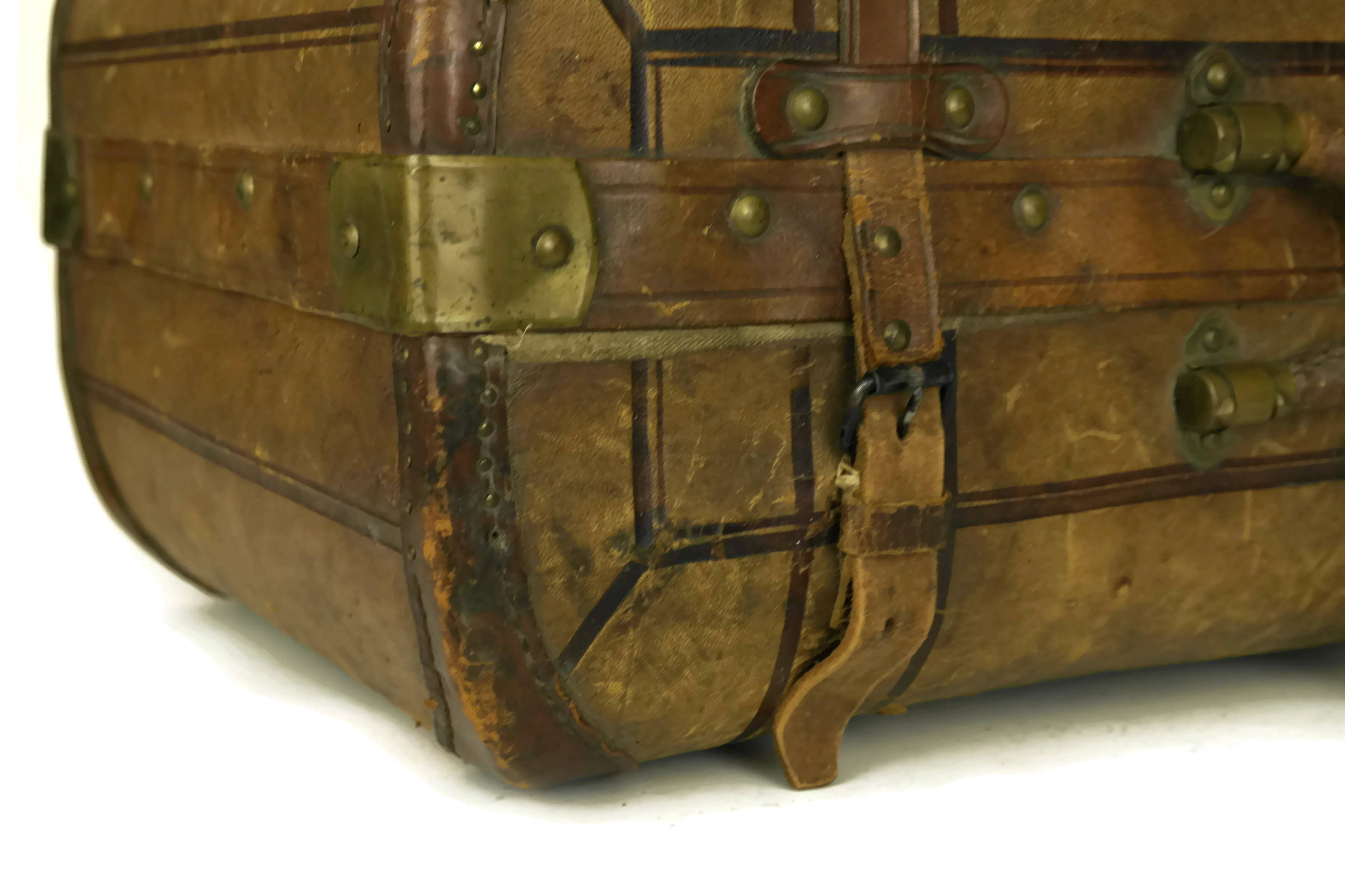 RESERVED for Springray. Antique Leather Suitcase. French Luggage with