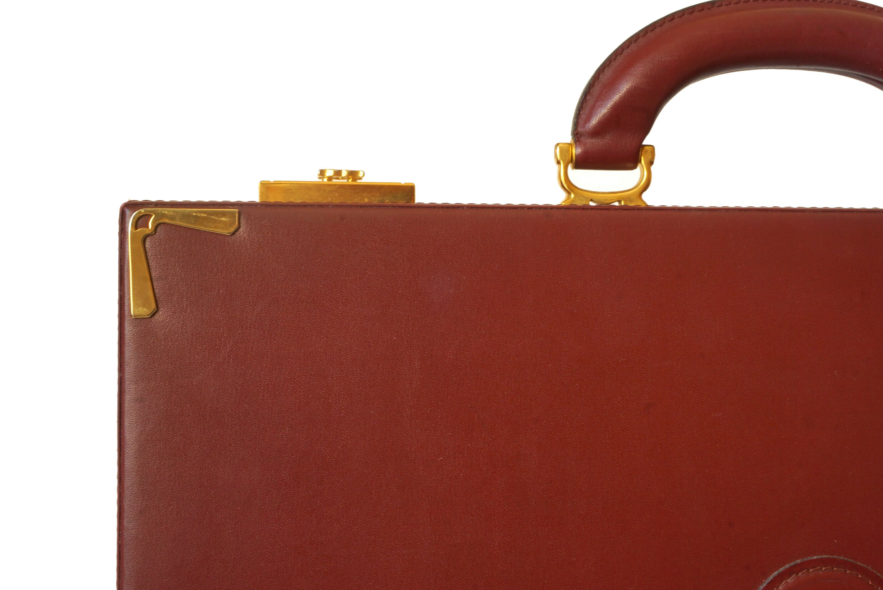 Must de Cartier Leather Briefcase, Vintage Luxury French Designer