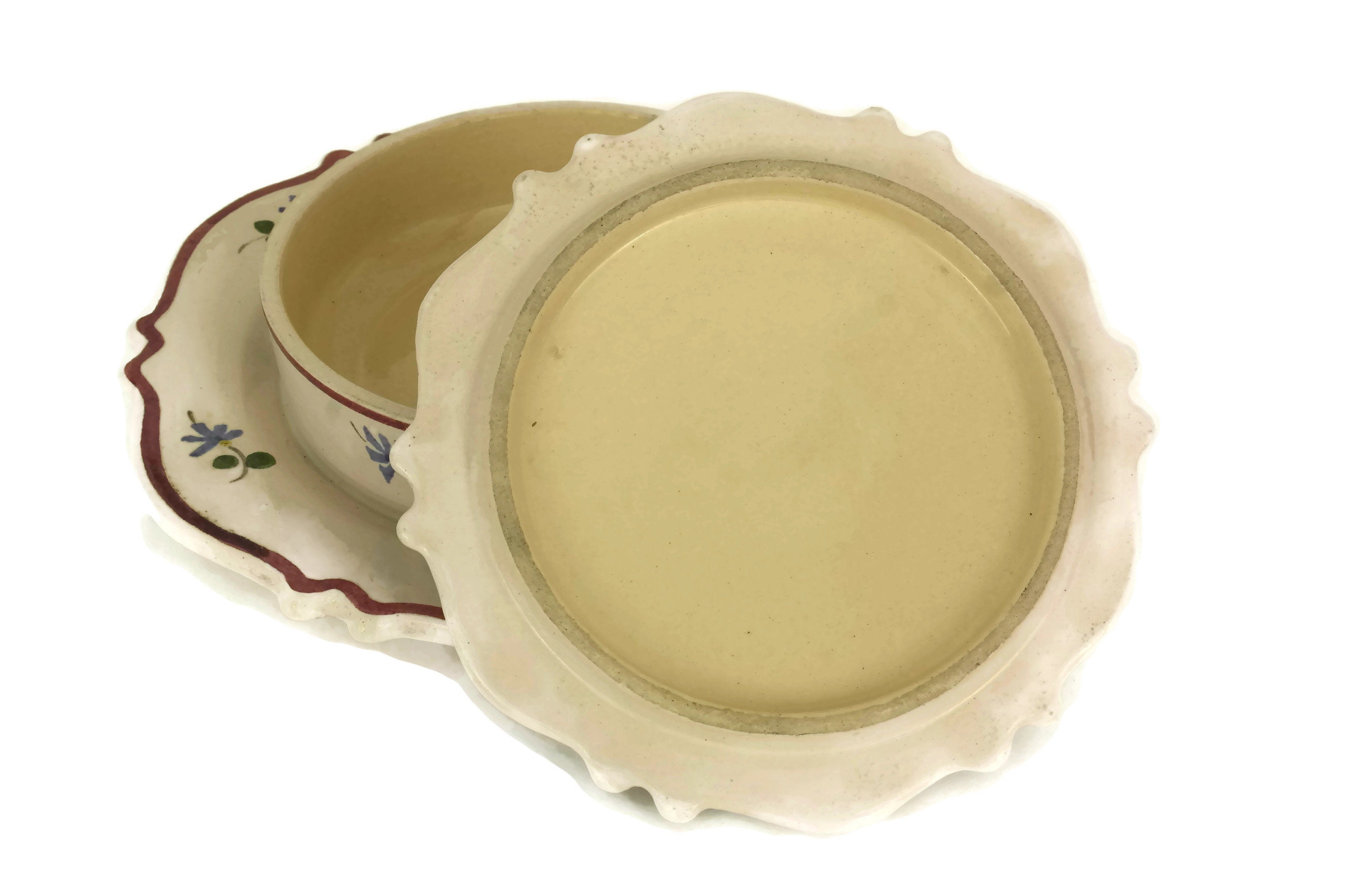 French Hand Painted Butter Dish