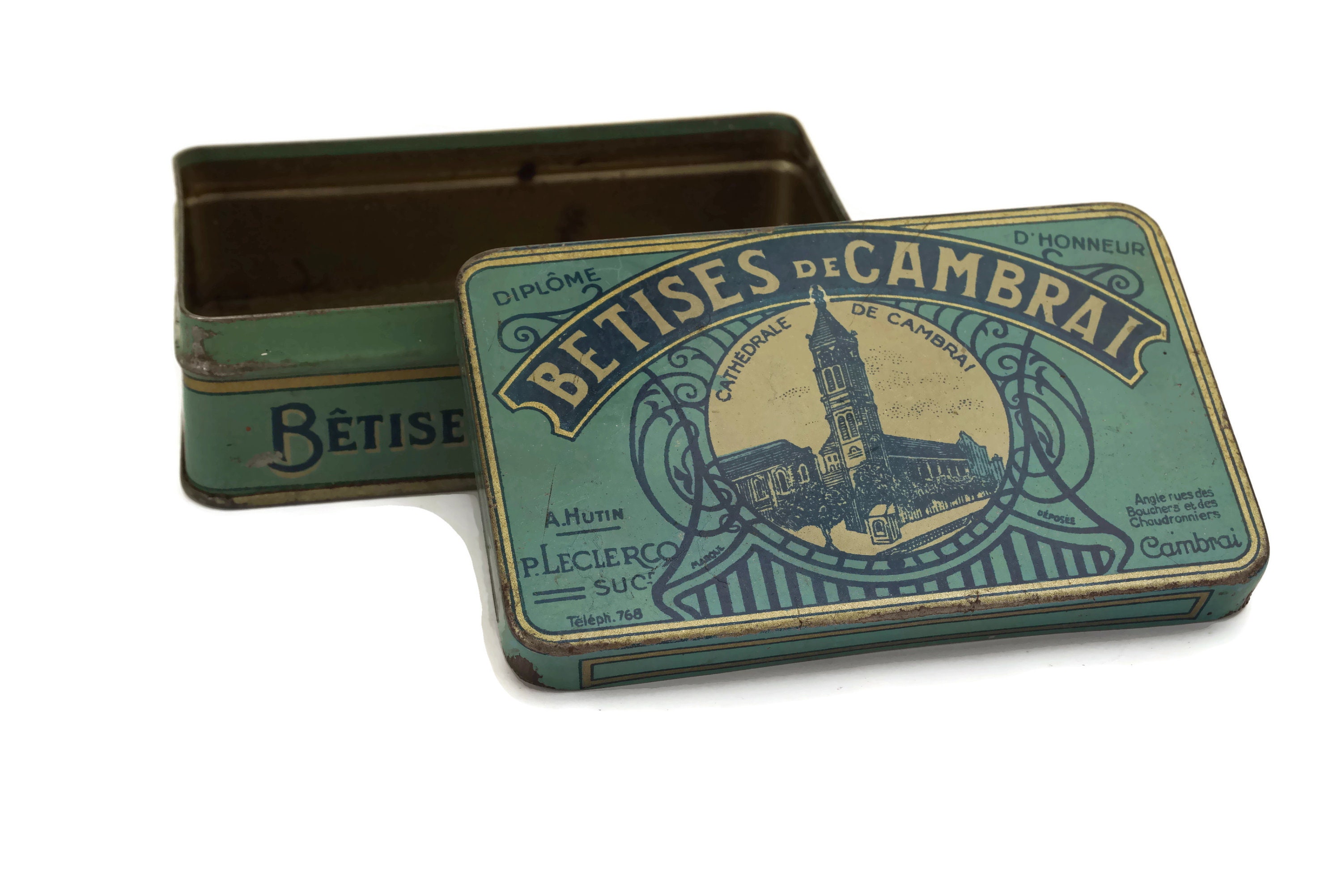 French Antique Candy Tin Box