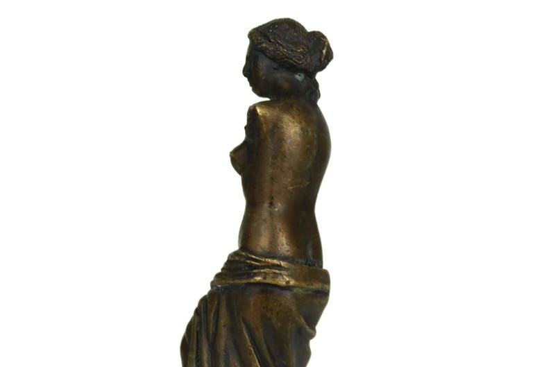 Venus de Milo Bronze Statuette, Greek Goddess Aphrodite of Milos Figurine