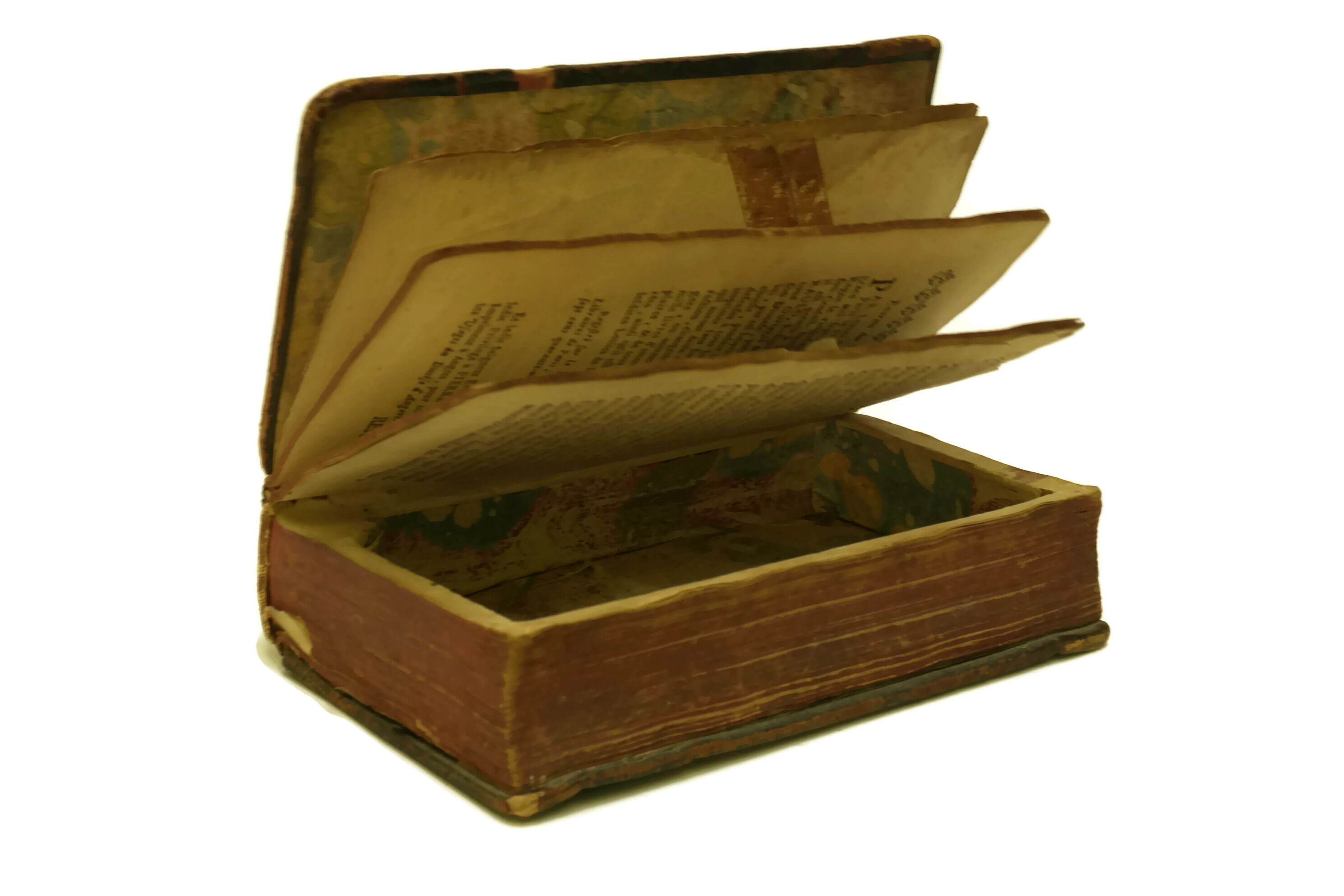 French Antique Book Box Jewelry Casket. Secret Safe Storage & Stash Box