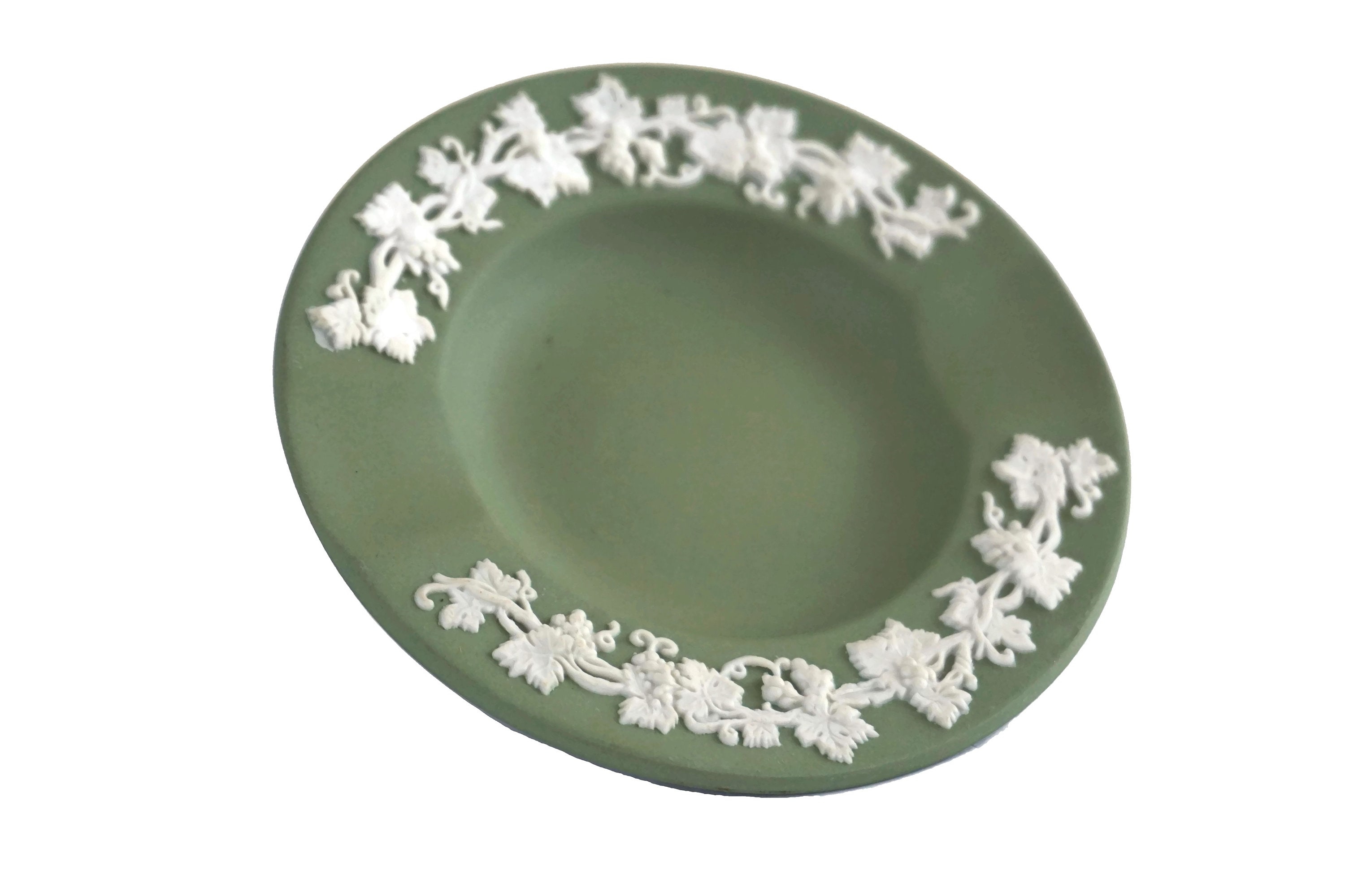 Vintage Wedgwood Green Jasperware Ashtray