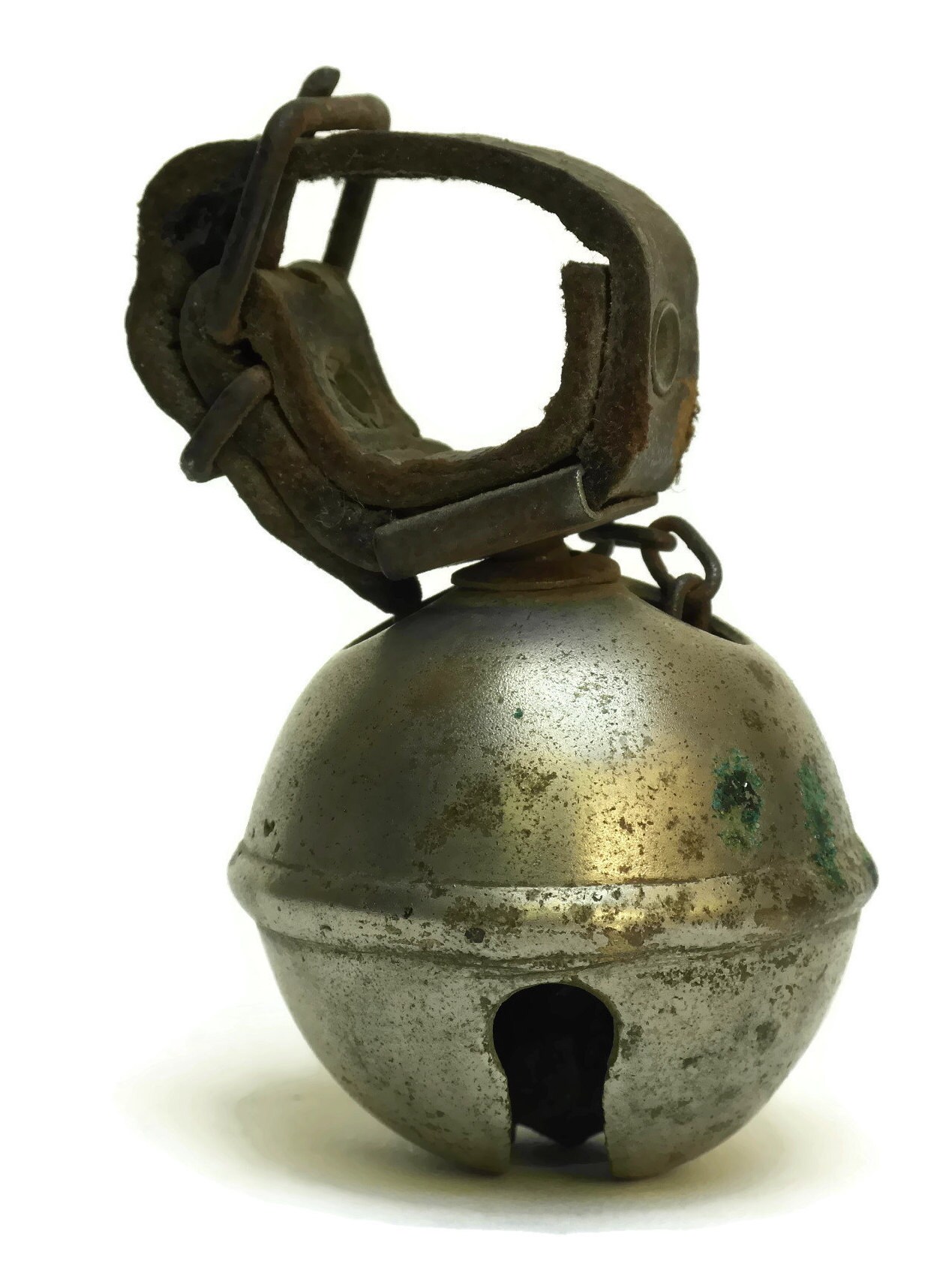 Hunting Dog Bell. Antique French Leather Collar Bell. Gifts For Hunter.