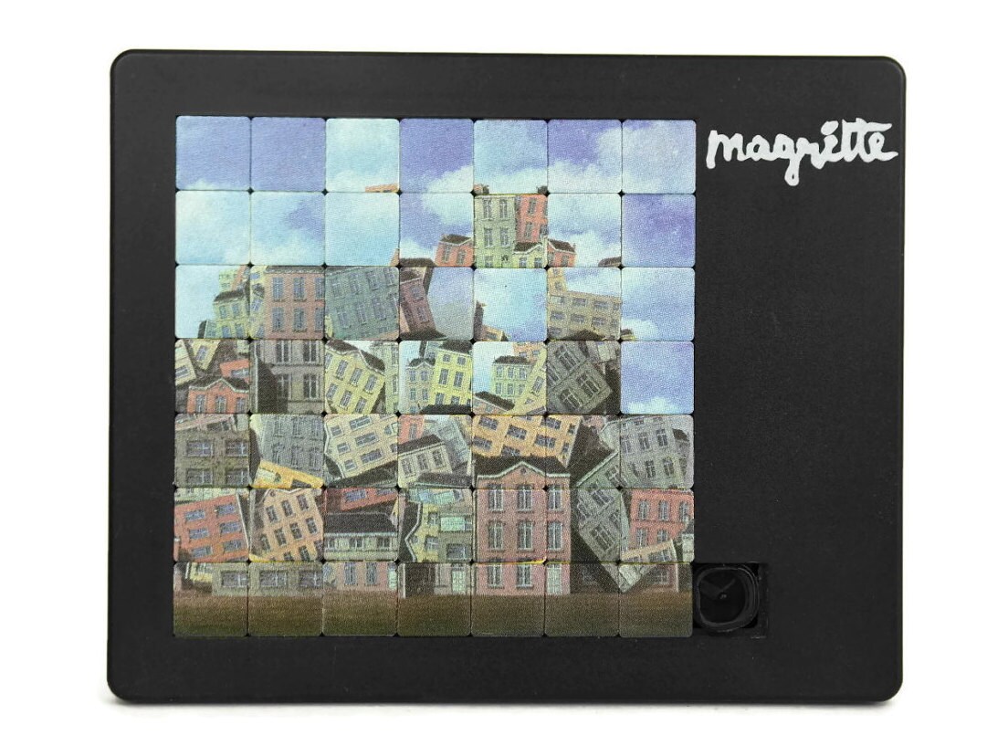 Vintage Sliding Tile Puzzle by Pussicat. Rene Magritte. Made in Germany.