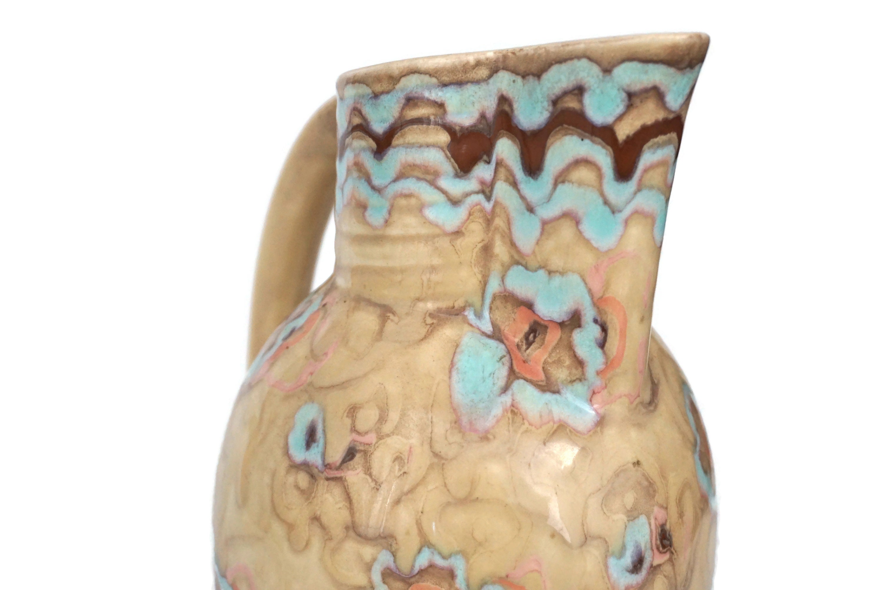 Art Deco Beswick Pottery Jug, No 148, 1930s Ceramic Water Pitcher Made