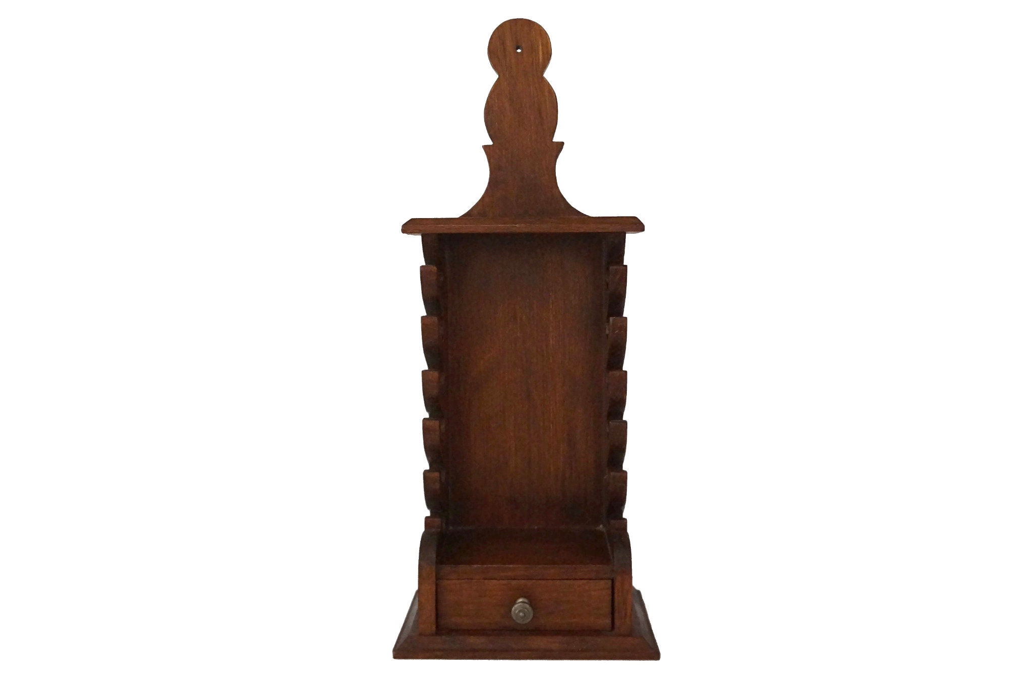 Vintage Français Couteau de Cuisine Étagère en Bois, Provence Rustique Porte-Couverts Stand