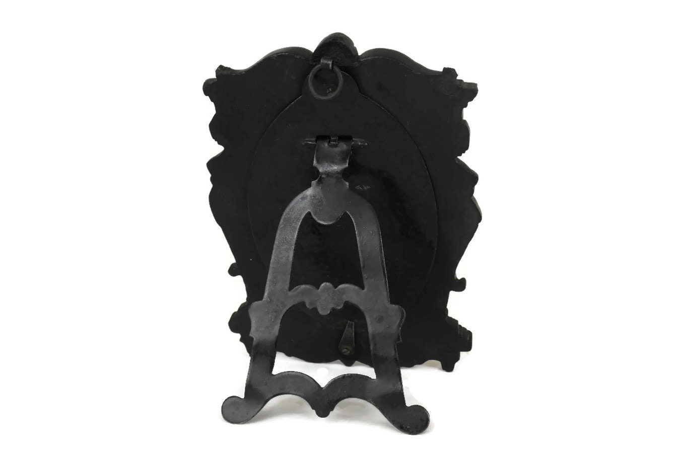 Victorian Black Gutta Percha Picture Frame.