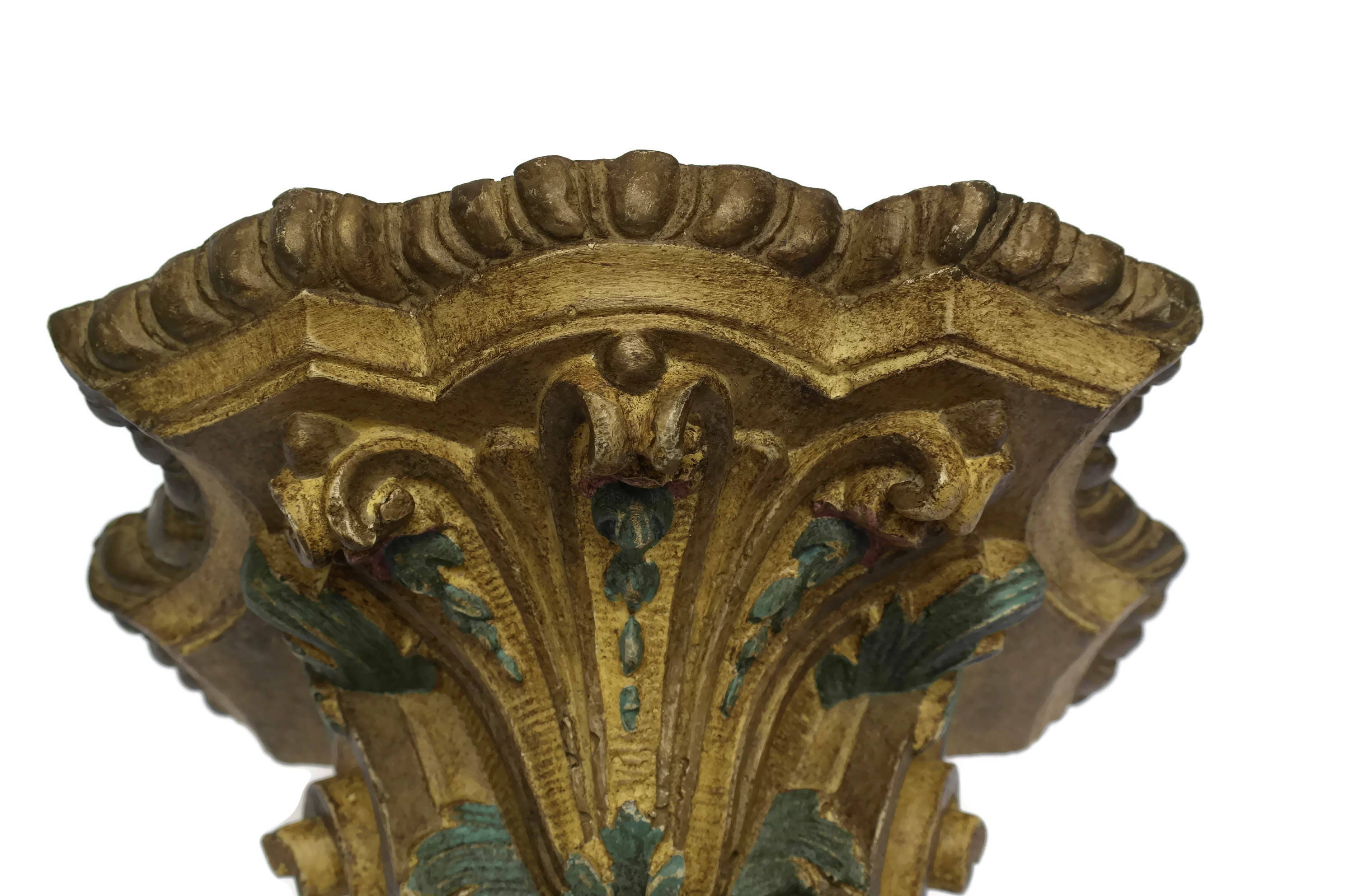 Antique Wall Console Shelf. Virgin Mary Statue Display Stand.