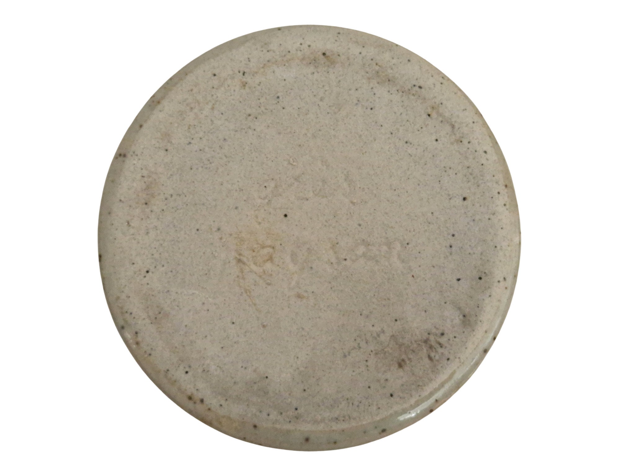 Earthenware French Mustard Pot with Spoon, Vintage Gres Paysan Pottery