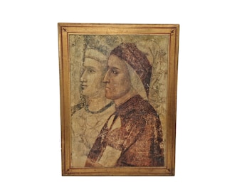 Vintage Florentine Dante Alighieri Portrait, Giotto Reproduction Art Print