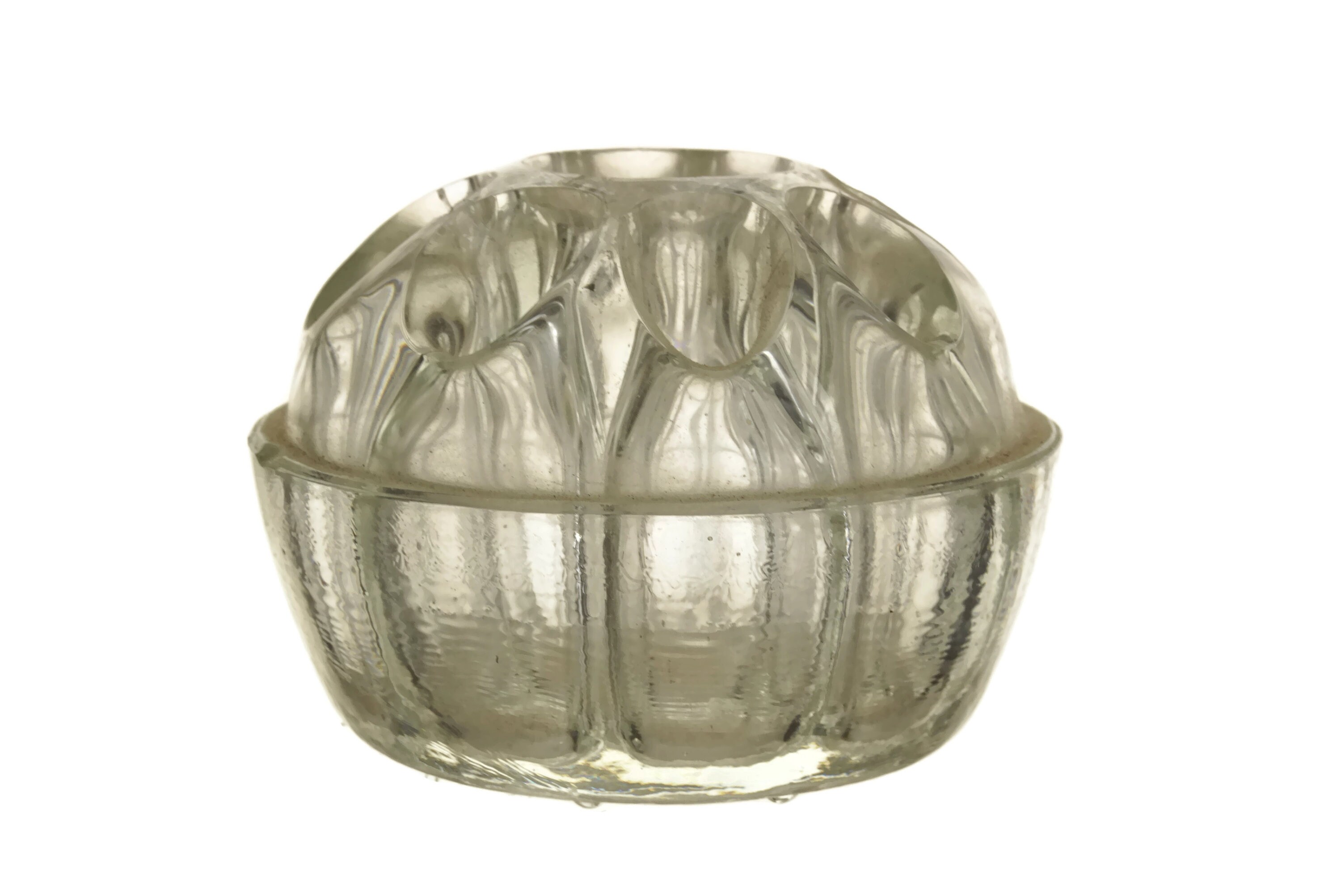 Vintage Glass Flower Frogs Set of 3, Small French Rose Bowl Vases, Desk Decor Pencil and