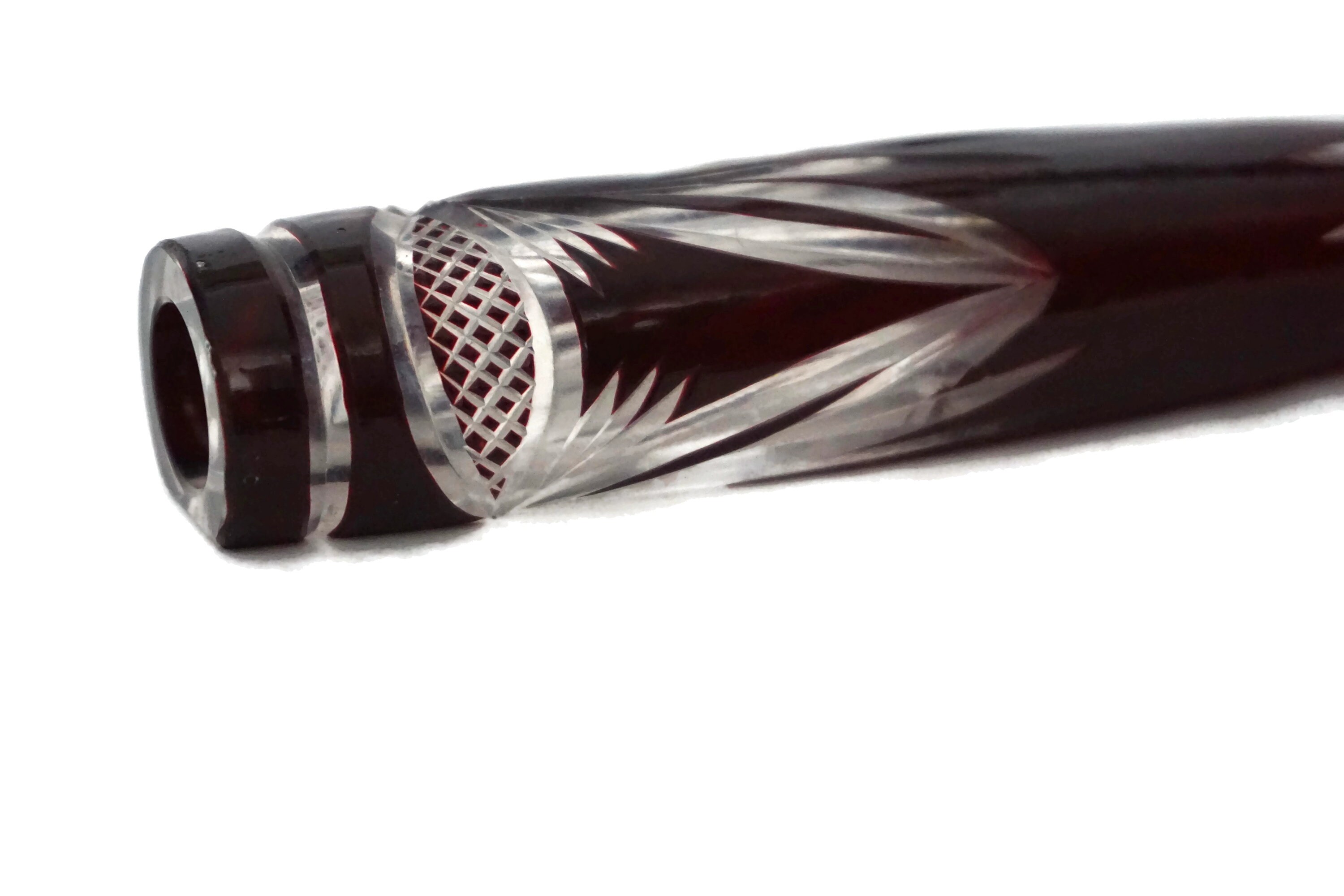 Antique Cut Glass Car Vase, Collectible French Automobile Bud and Stem