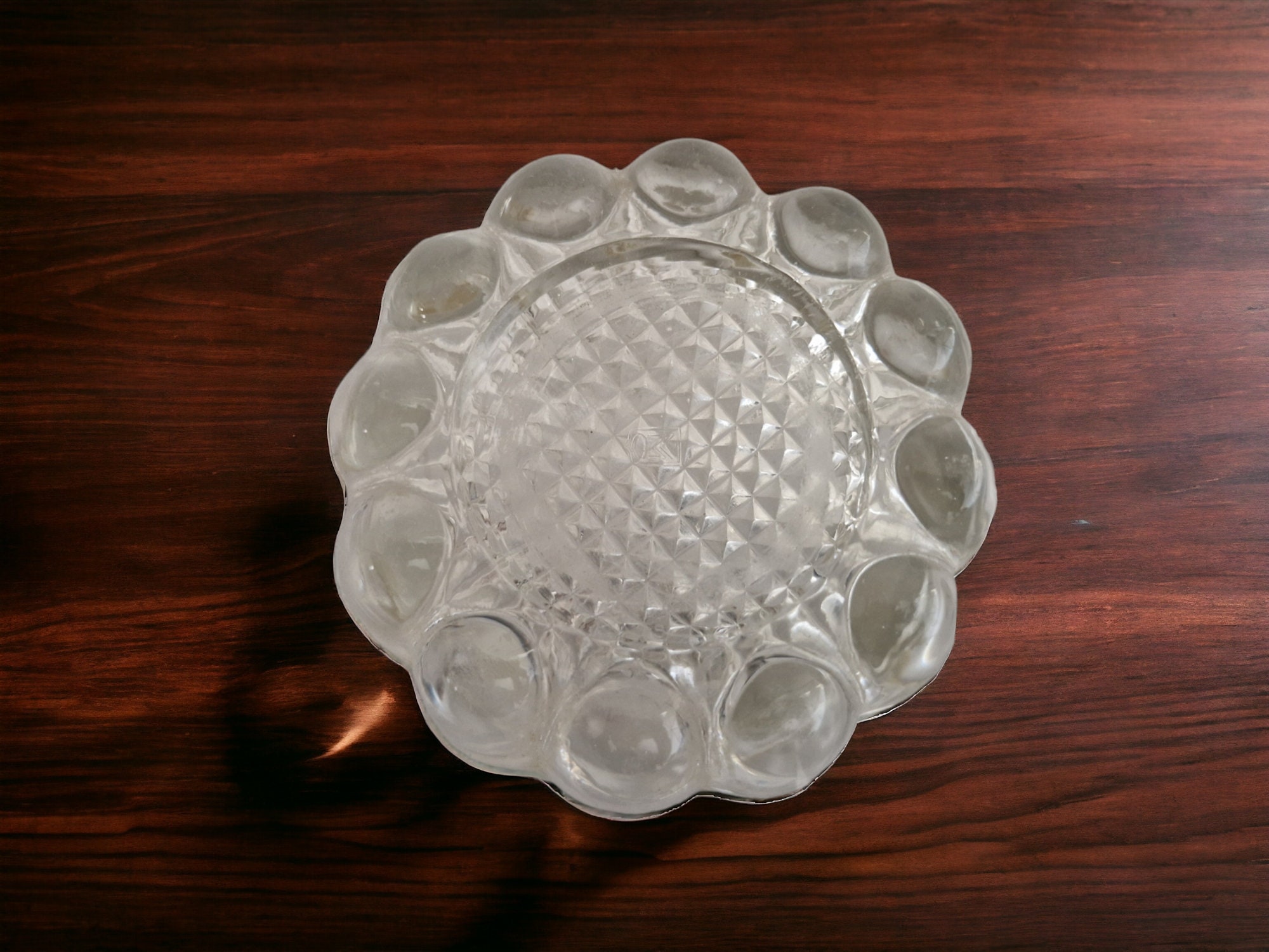 French Antique Glass Furniture Coasters, Large Table Leg Carpet Protectors