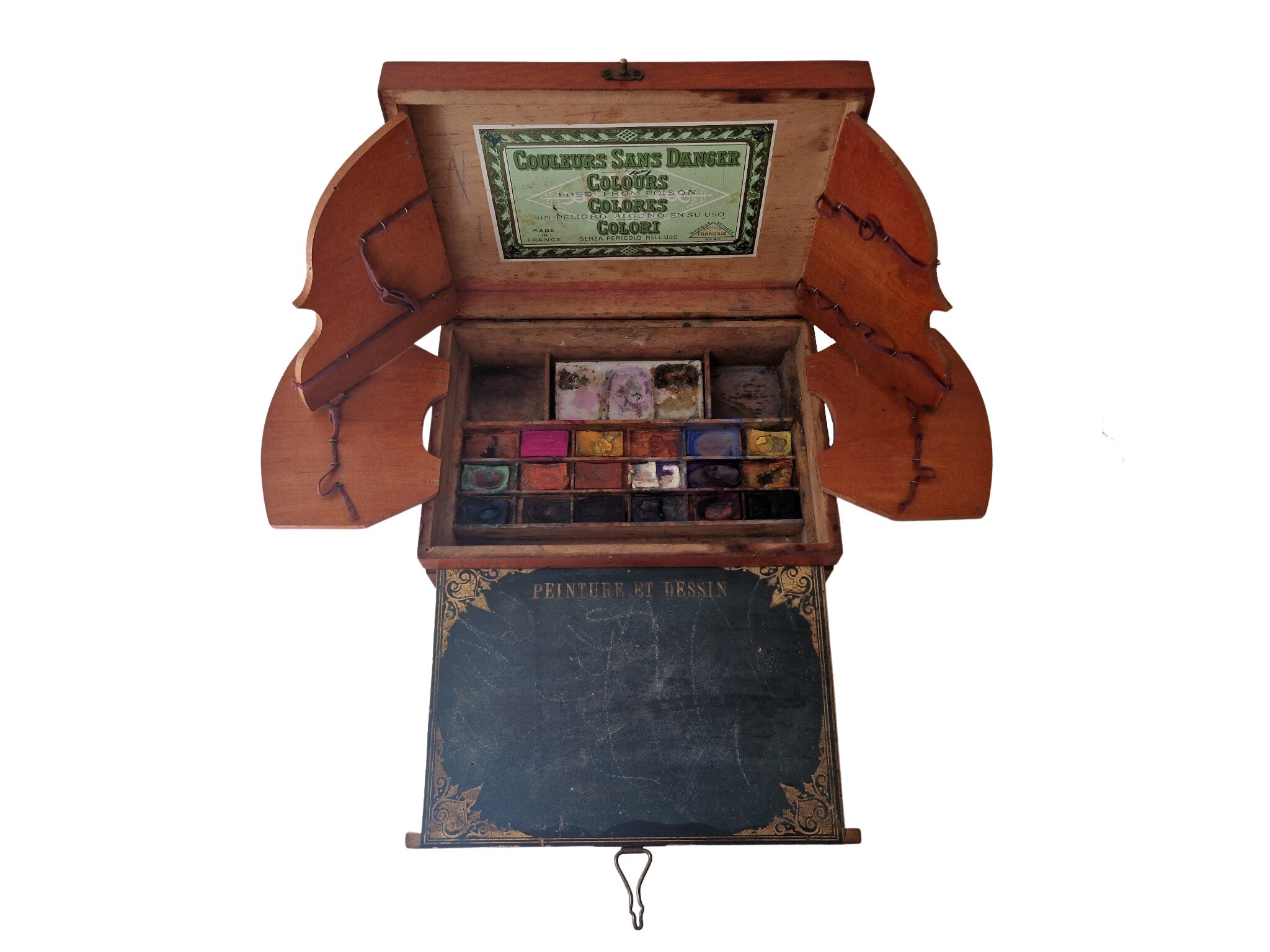 French Artist Paint Box Couleurs Sans Danger, Antique Watercolor