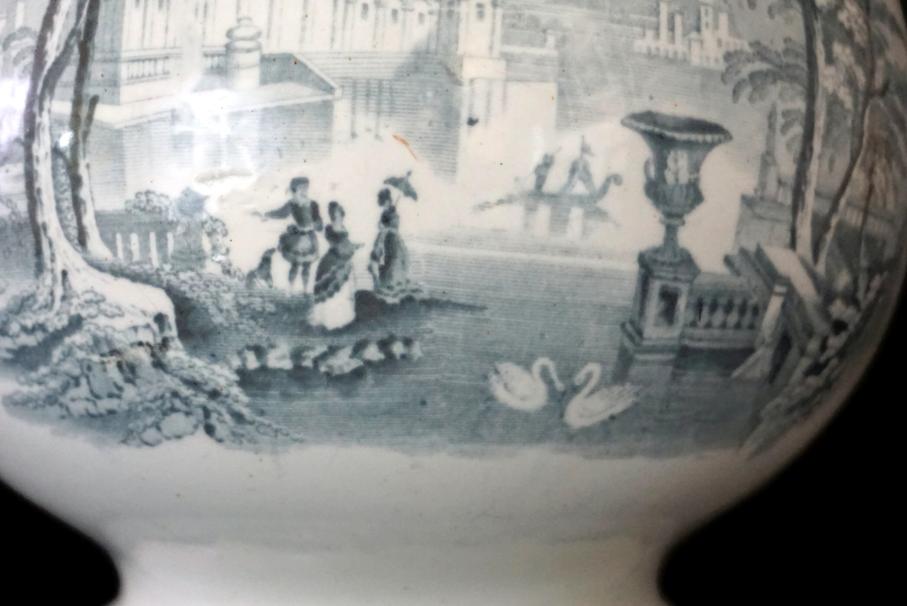 Podmore Walker Pottery Water Pitcher in Venus Pattern, Antique