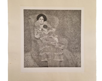 Gustav KLIMT Portrait von Marie Hennenberg, Lichtdruck auf Papier, Das Werk 1914, Jugendstil Wand Kunst Druck