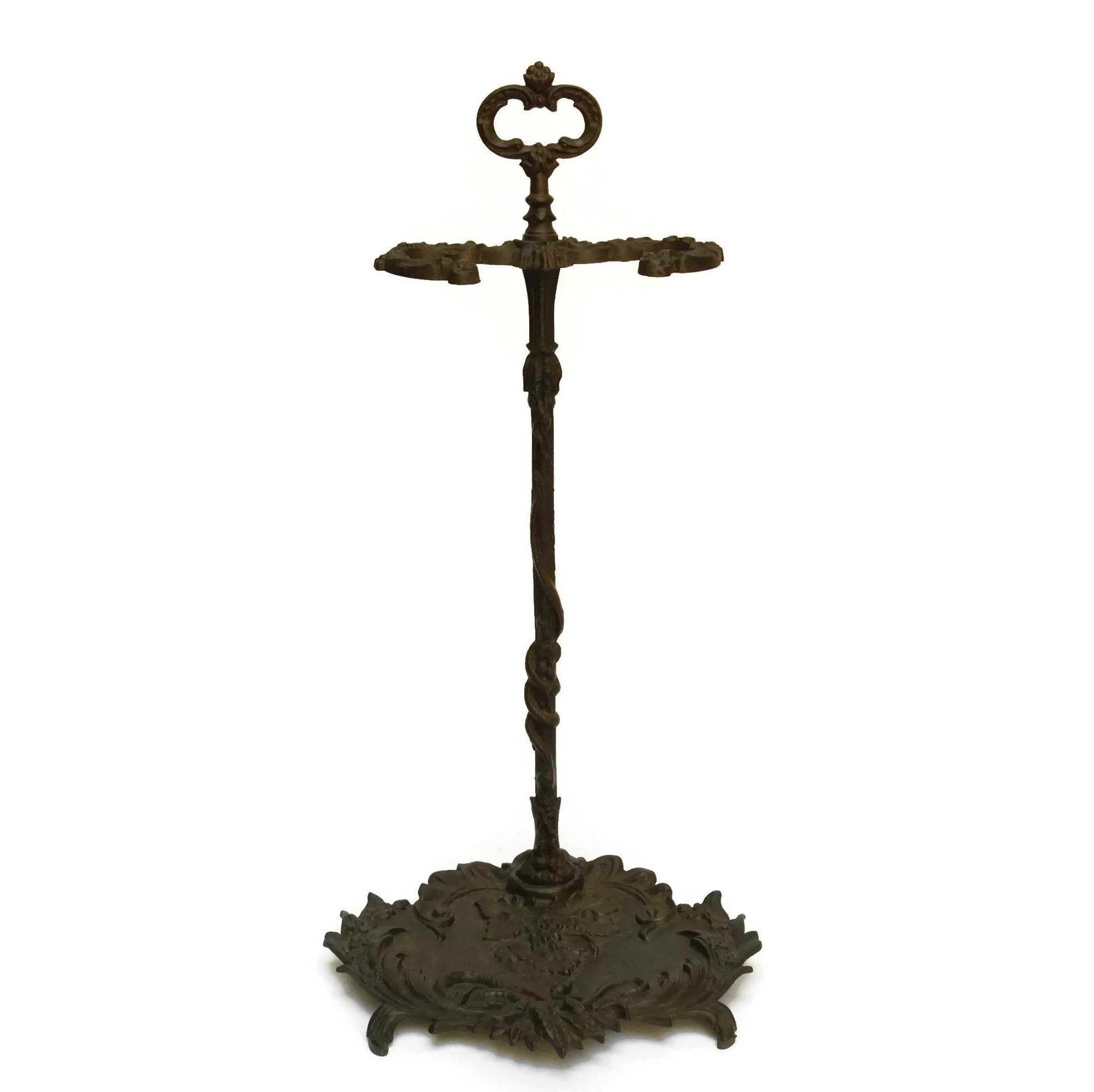 French Antique Cast Iron Umbrella Stand. Ornate umbrella stick Holder.