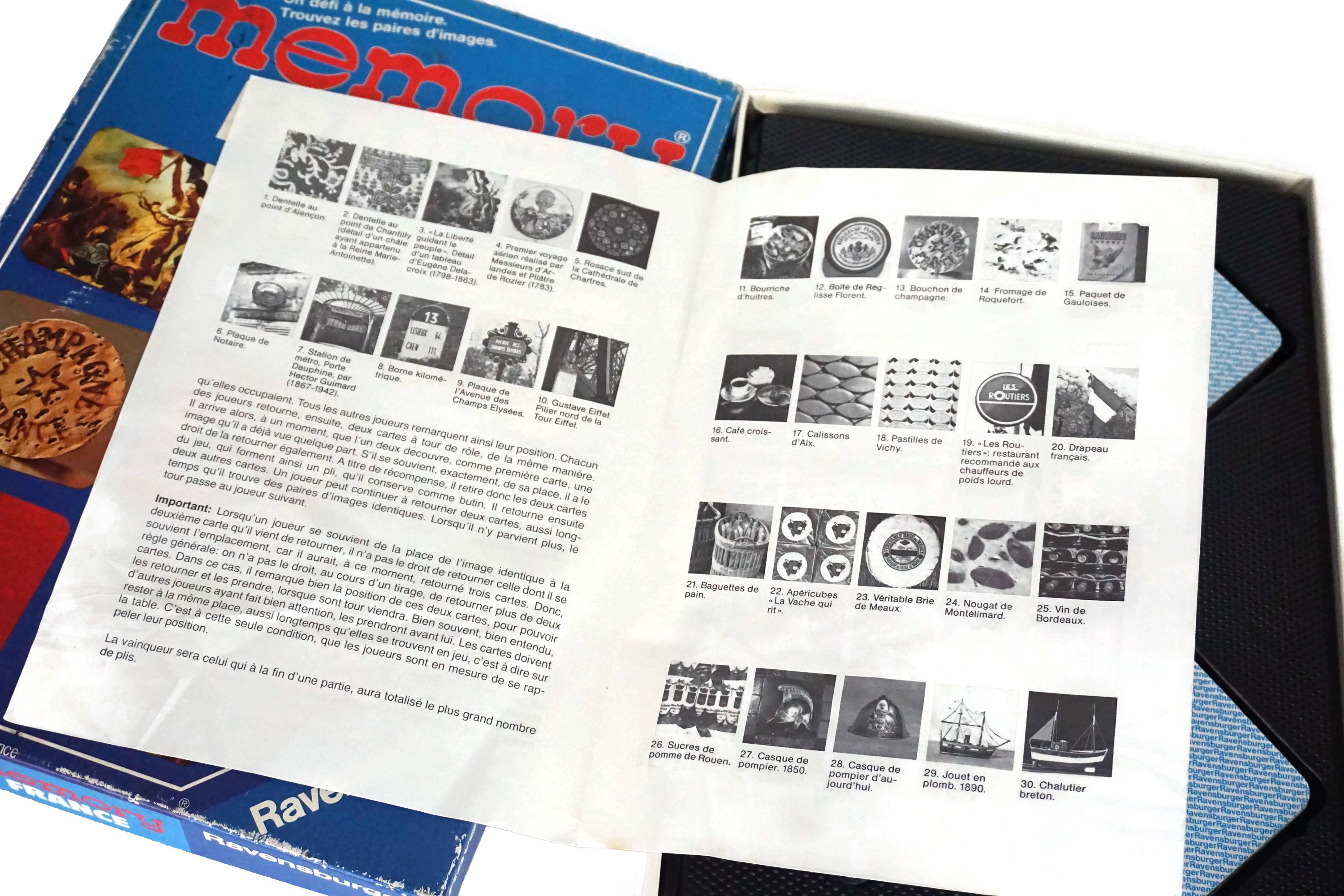 French Vintage Memory Match Game by Ravensburger, 100 Cards in Original Box