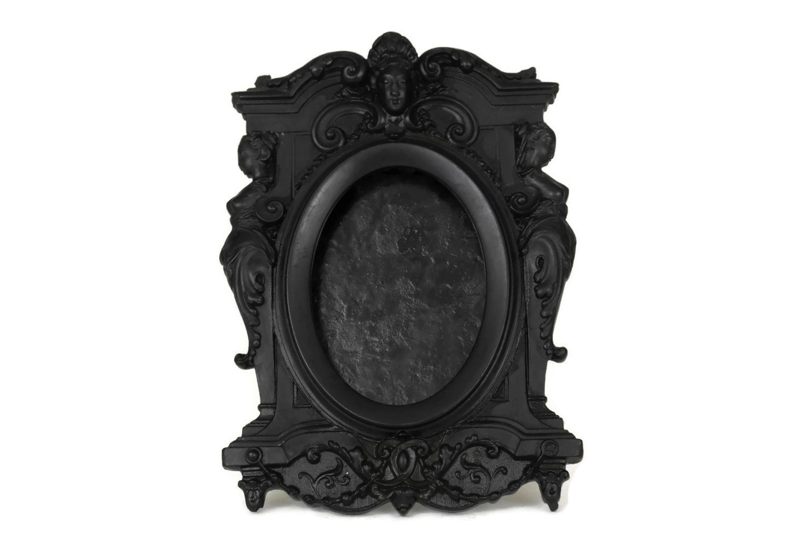 Victorian Black Gutta Percha Picture Frame.