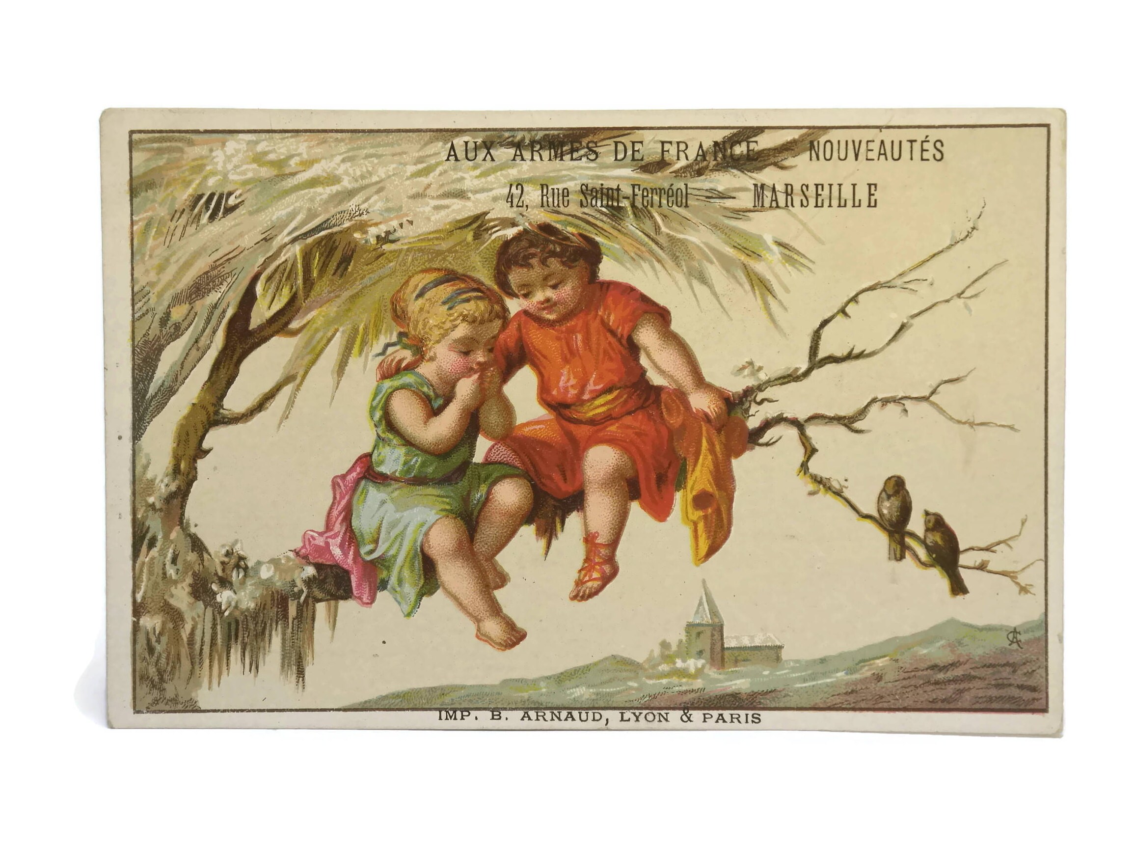French Aux Armes De France Antique Trading Card.