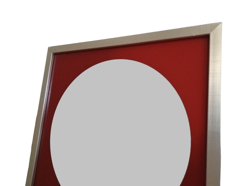 1970s Op Art Wall Mirror with Aluminium Frame, Retro Home Decor image 4