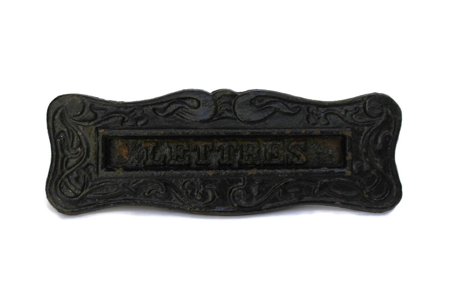 Antique French Letter Box Flap. French Antique Mailbox Slot Cover