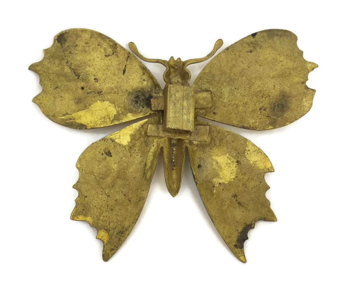Antique Gilt Bronze Butterfly Ornament.