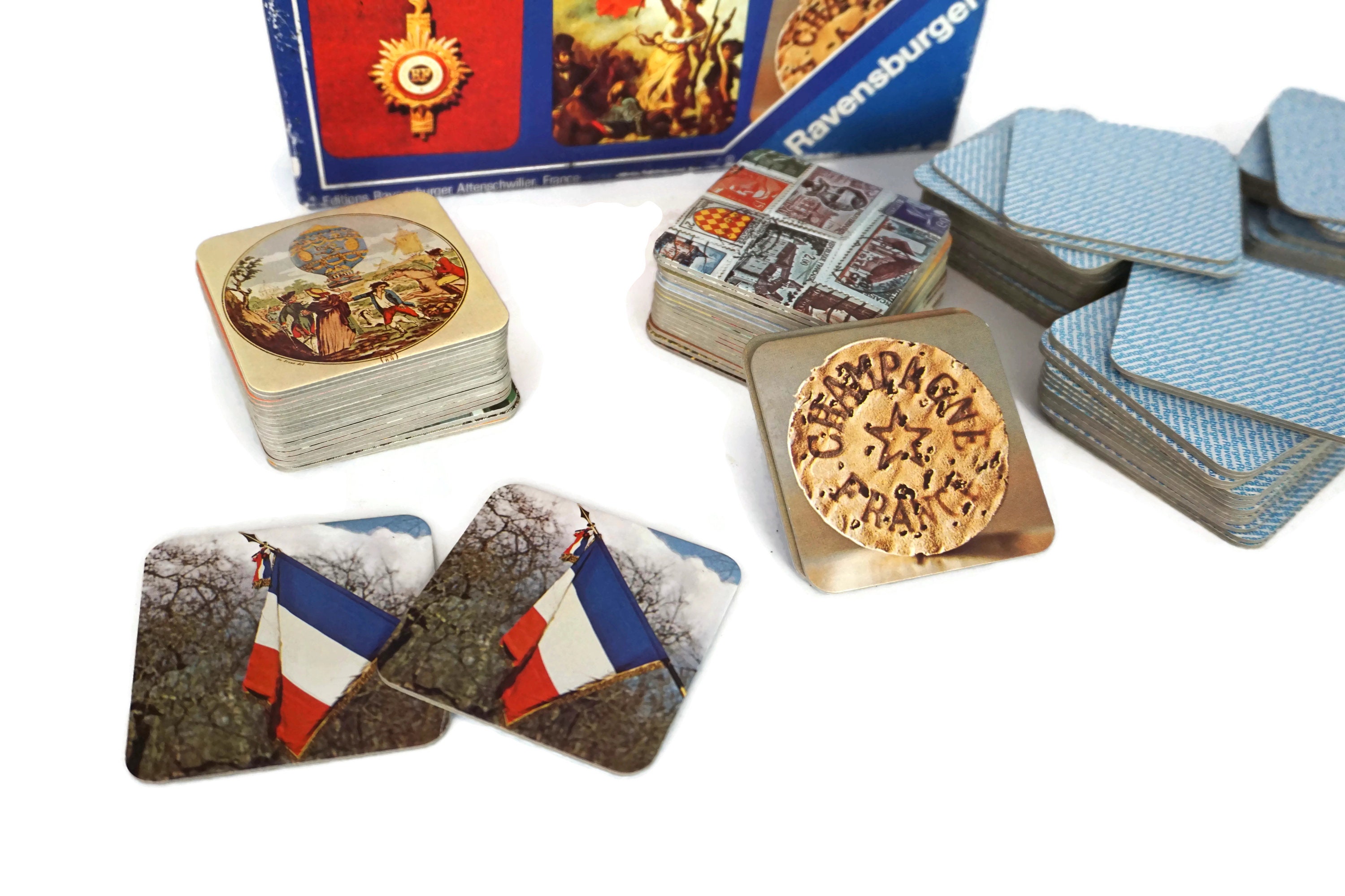 French Vintage Memory Match Game by Ravensburger, 100 Cards in Original Box