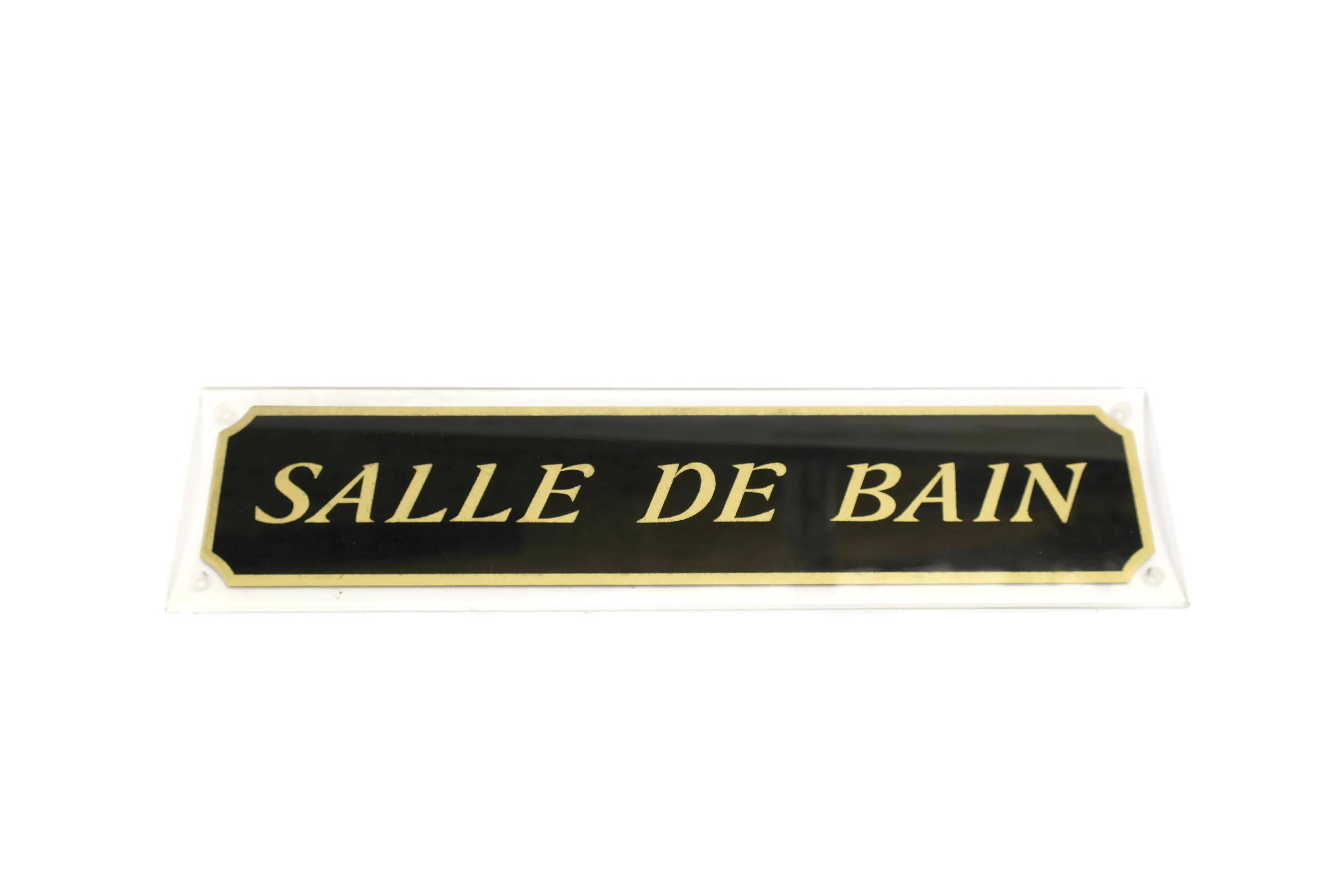 French Bathroom Door Sign Vintage Black And Gold Salle De Bain