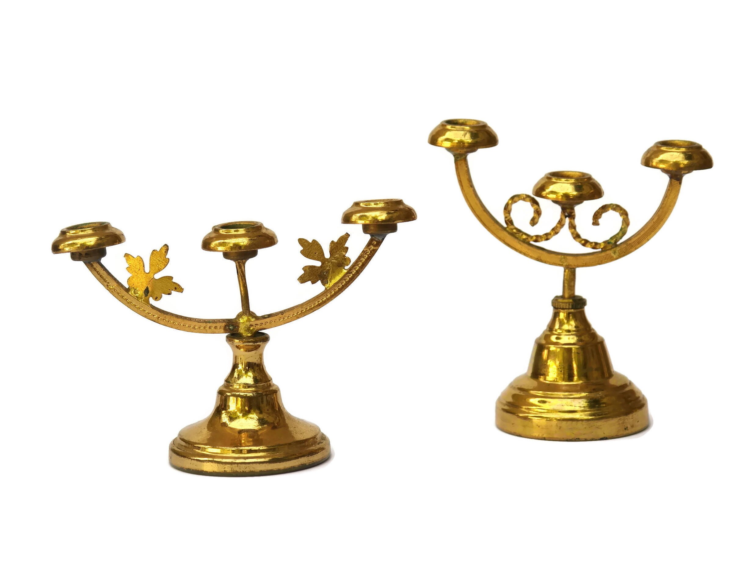 French Catholic Children's Mass Kit. Miniature Candelabra, Bible Stand