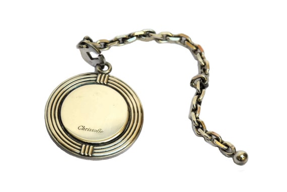 French Christofle Silver Plated Key Ring, Vintage