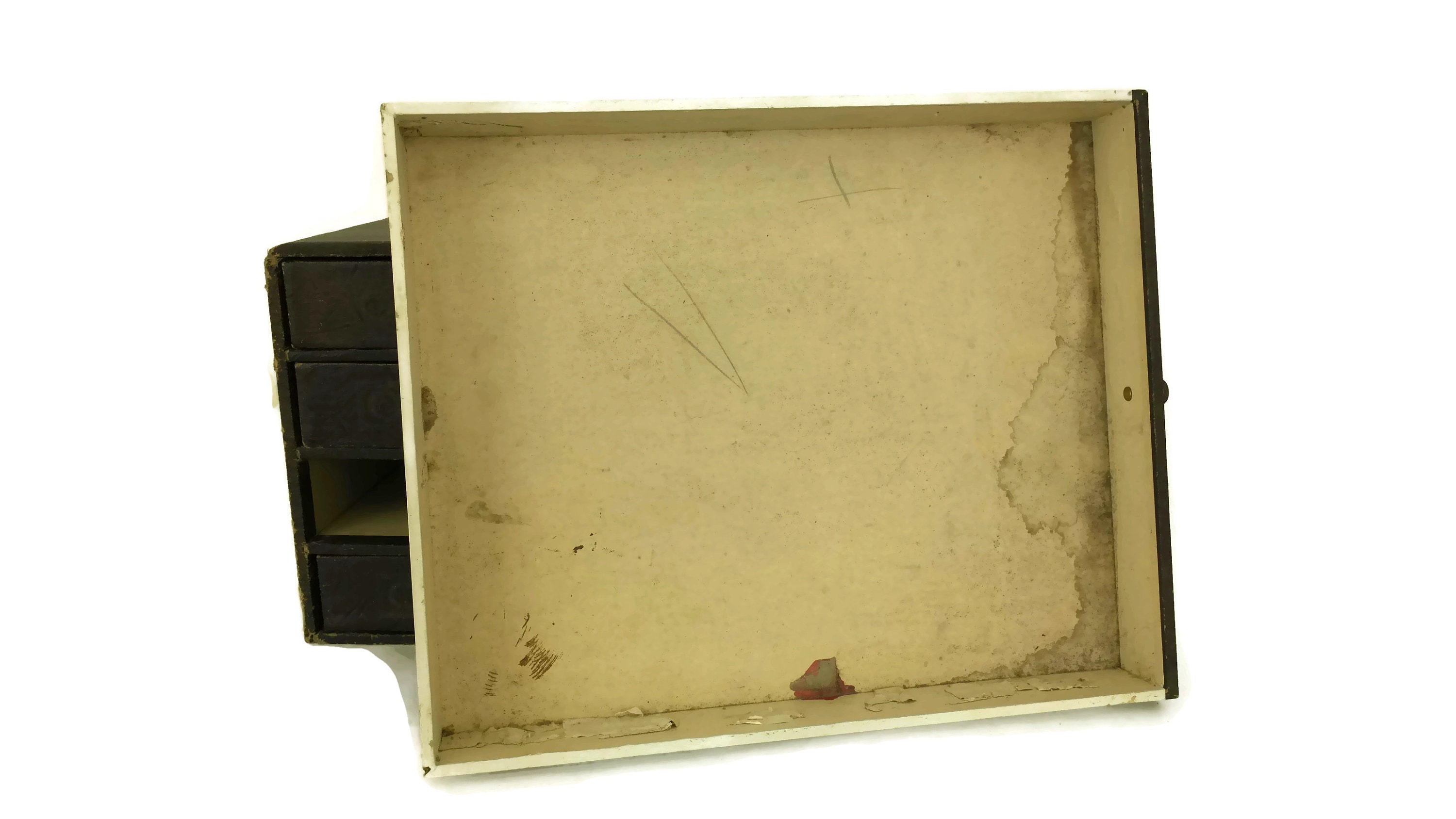 Antique Sewing Thread Box, French Embroidery Floss Storage Craft Room Organizer and