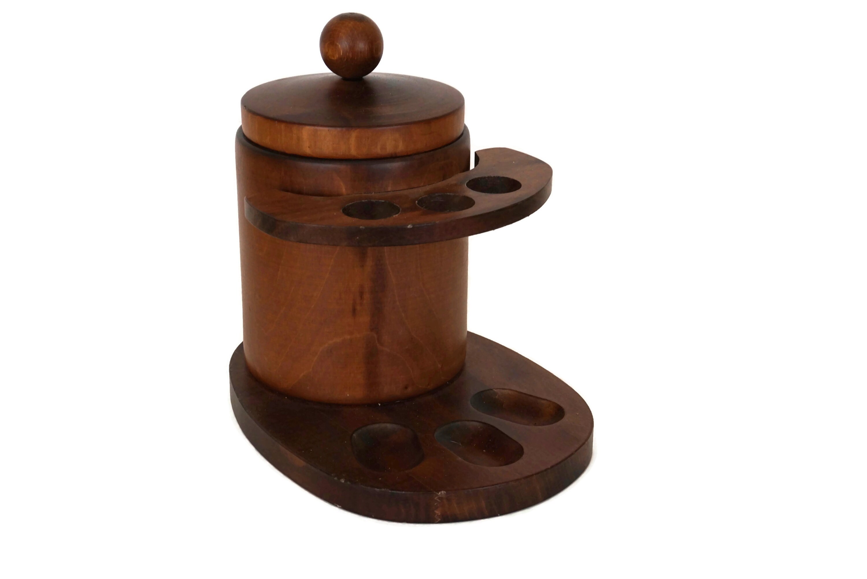 Wood Pipe Stand and Tobacco Humidor