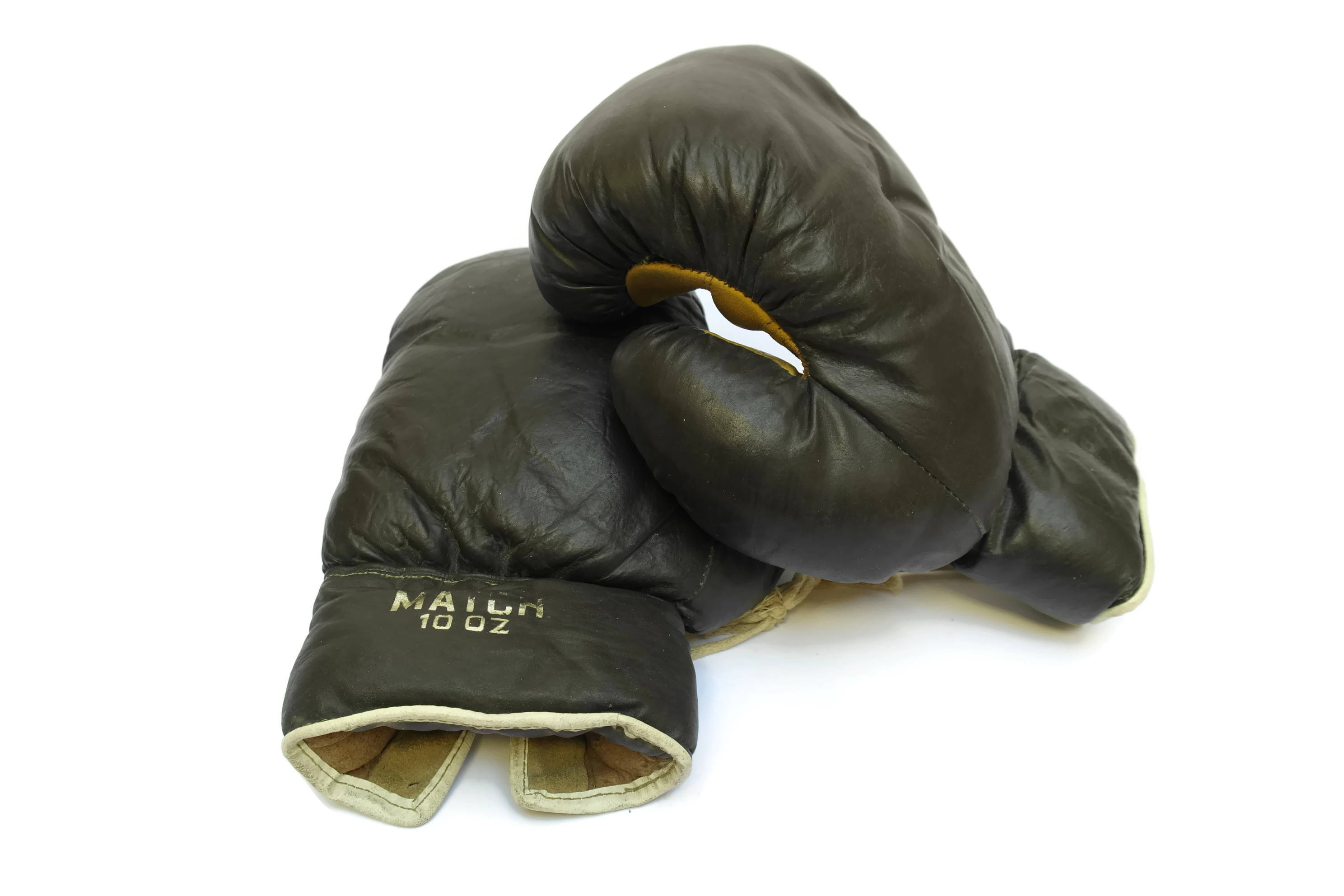 Vintage Leather Boxing Gloves, Old Collectible Fighting Accessories