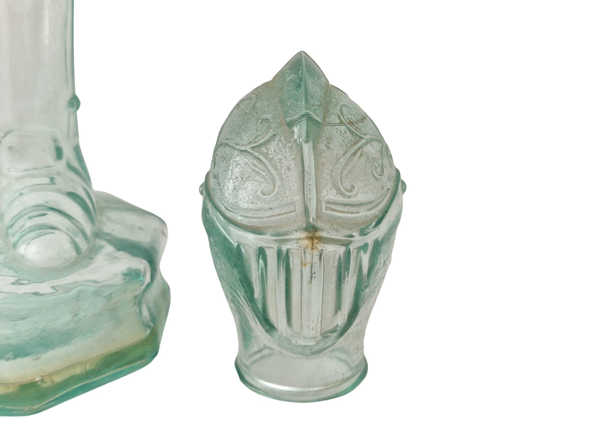 Italian Glass Medieval Knight Chianti Wine Decanter, 1970s