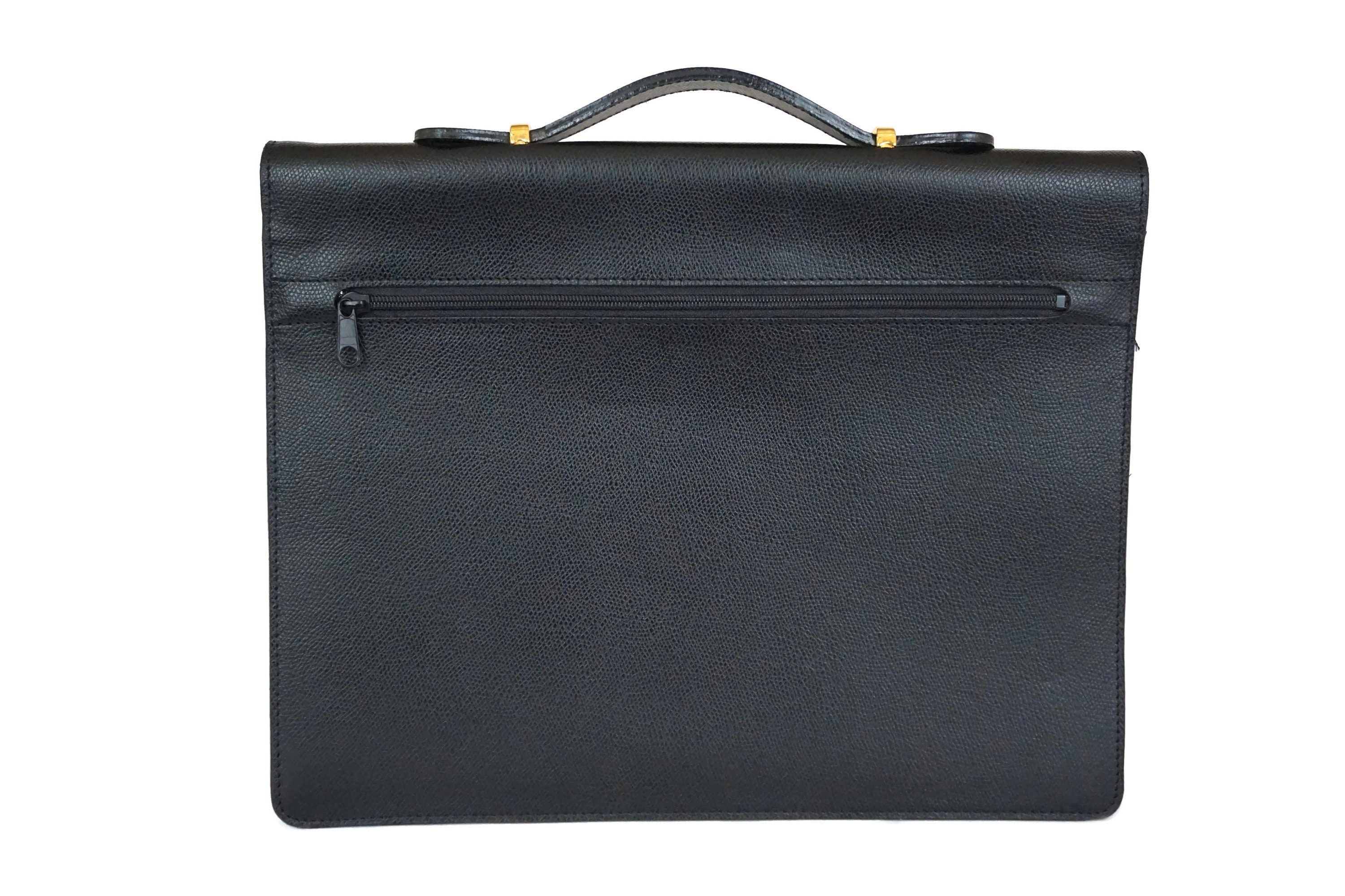 Lancel Leather Portfolio Briefcase, Vintage French Attache Case ...