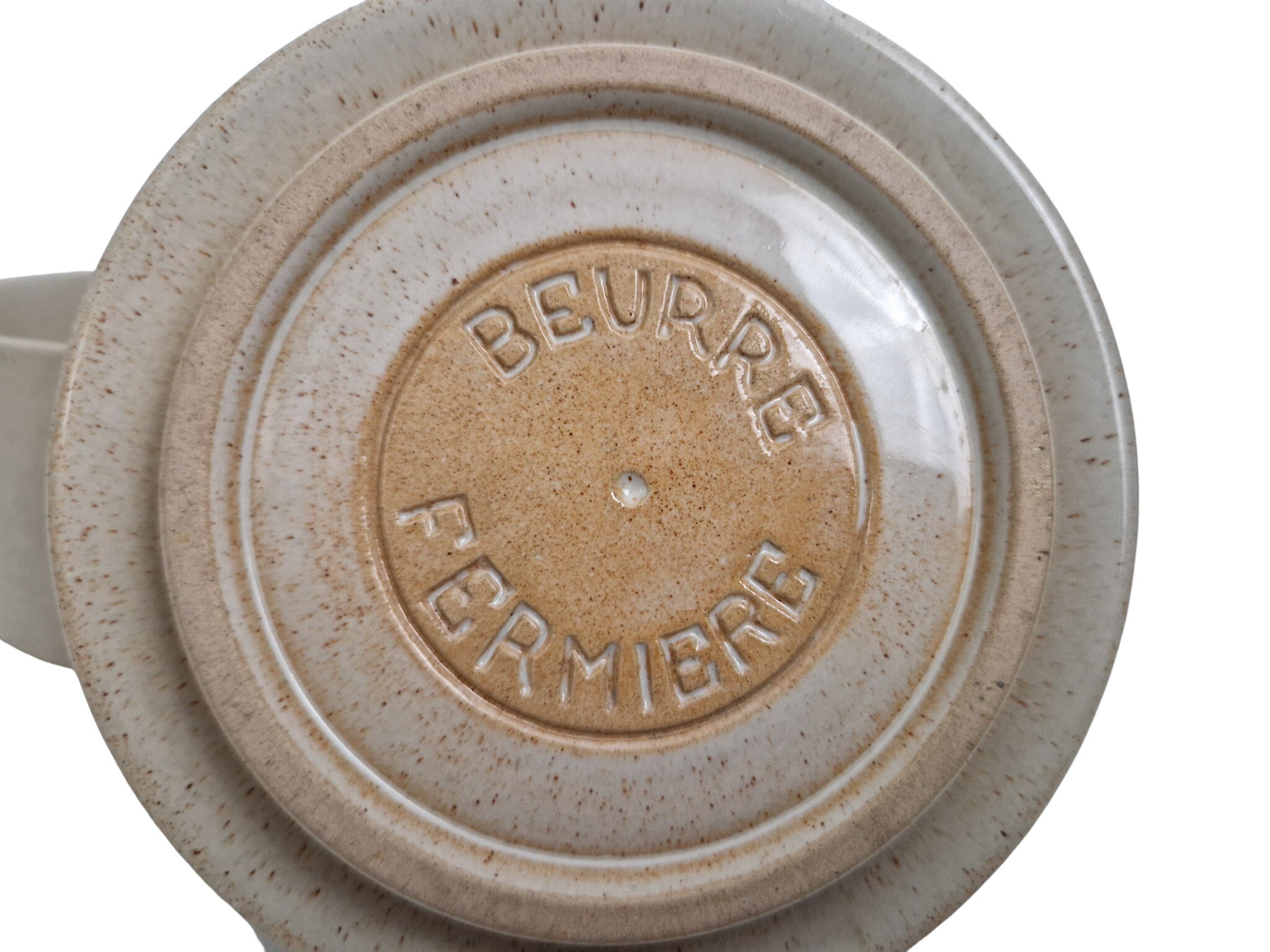 French Stoneware Butter Crock & Chiller Dish with Bell Lid